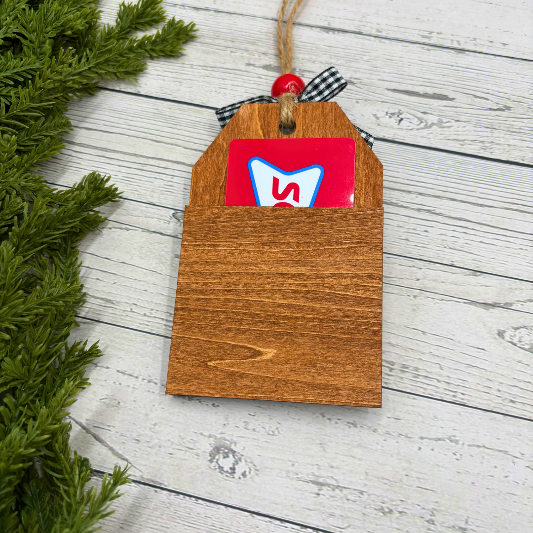 ☃️ Snowman “Winter” Ornament – Optional Gift Card Holder – Handmade Christmas Decor