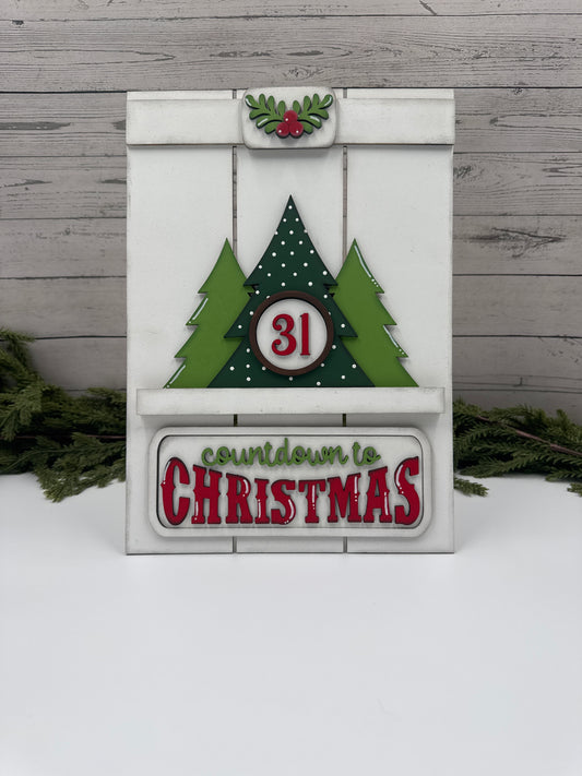 Countdown Calendar Kit – Interchangeable Magnetic Christmas Sign Insert for 9x13 Holiday Display Holder