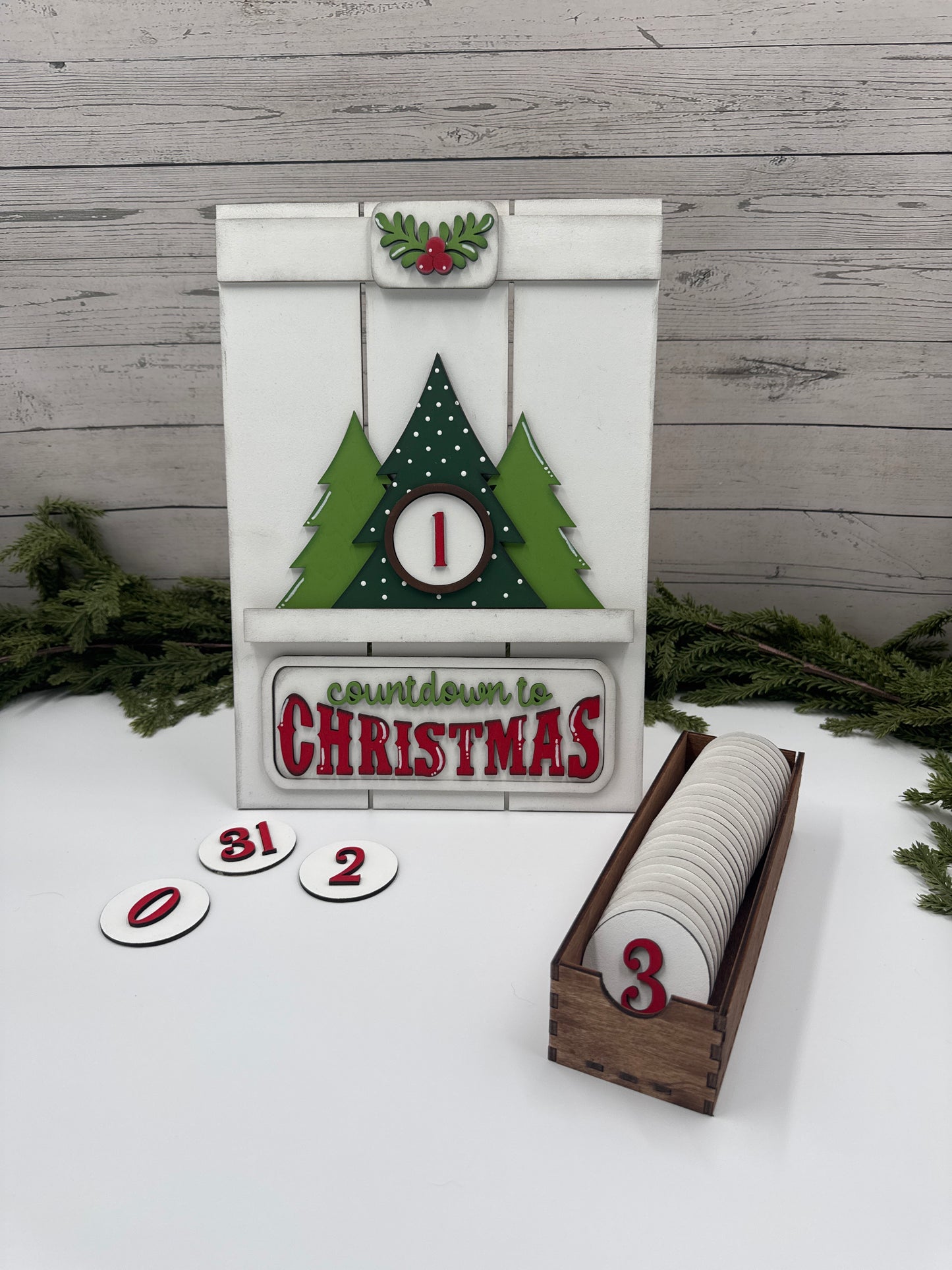 Countdown Calendar Kit – Interchangeable Magnetic Christmas Sign Insert for 9x13 Holiday Display Holder