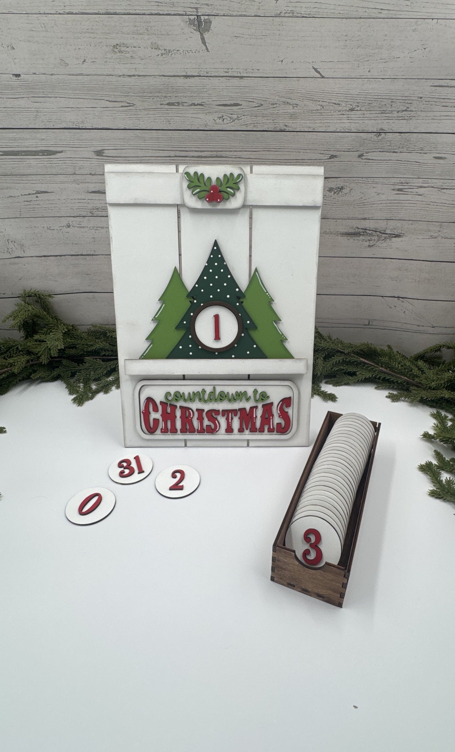 Countdown Calendar Kit – Interchangeable Magnetic Christmas Sign Insert for 9x13 Holiday Display Holder