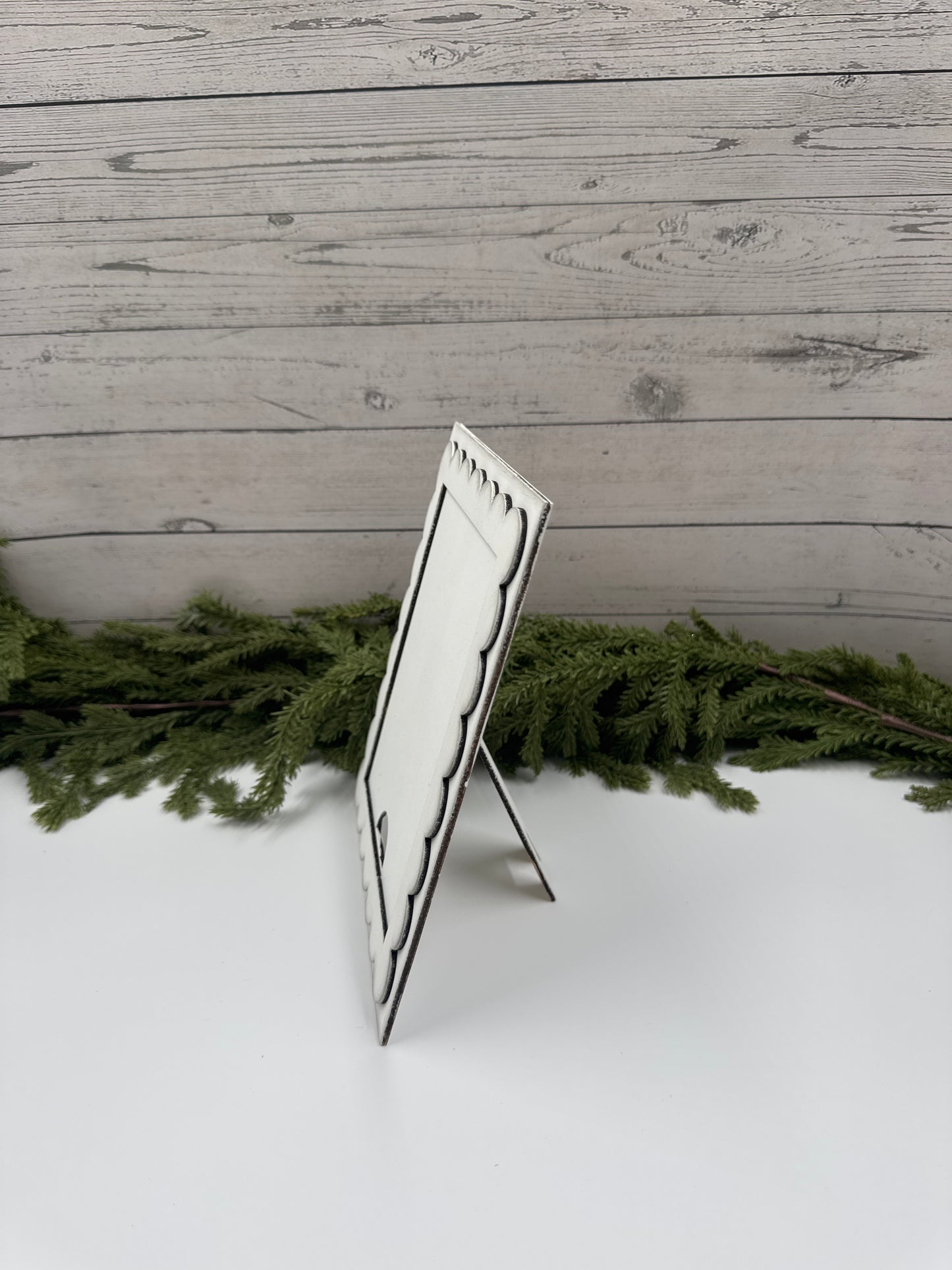 White Interchangeable Sign Holder – Handcrafted Wooden Frame