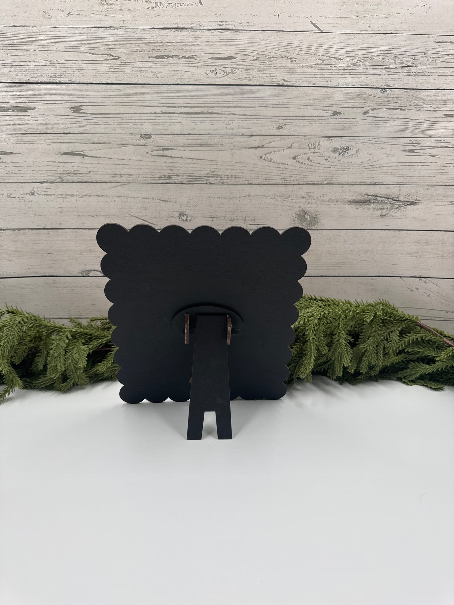 Black Interchangeable Sign Holder – Farmhouse Wooden Frame for Seasonal Inserts