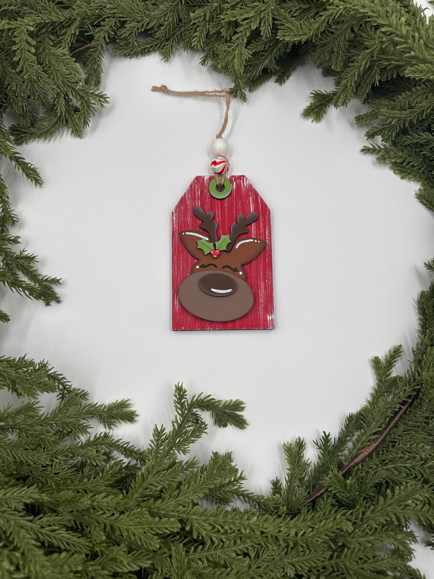 Reindeer Ornament with Gift Card Holder – Handmade Wood Christmas Ornament, Holiday Gift Card Holder, Rustic Décor