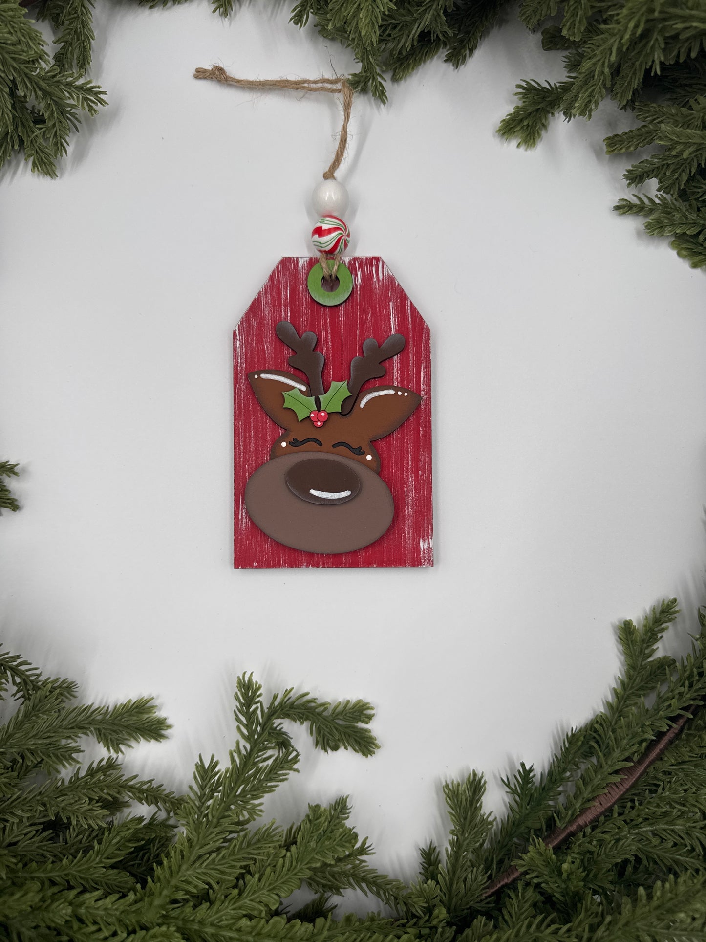 Reindeer Ornament with Gift Card Holder – Handmade Wood Christmas Ornament, Holiday Gift Card Holder, Rustic Décor