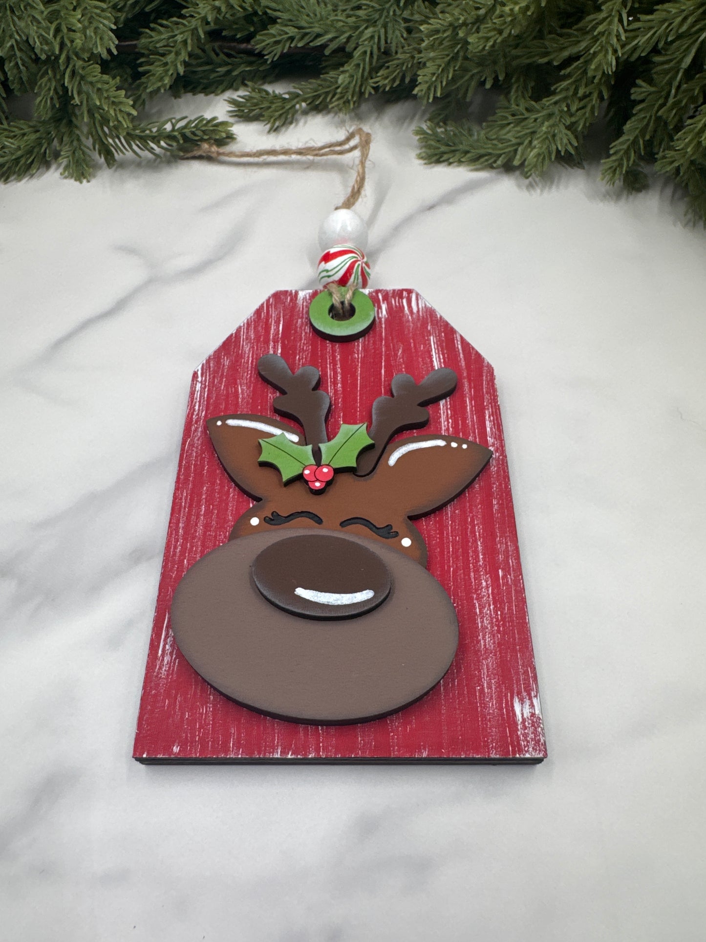 Reindeer Ornament with Gift Card Holder – Handmade Wood Christmas Ornament, Holiday Gift Card Holder, Rustic Décor