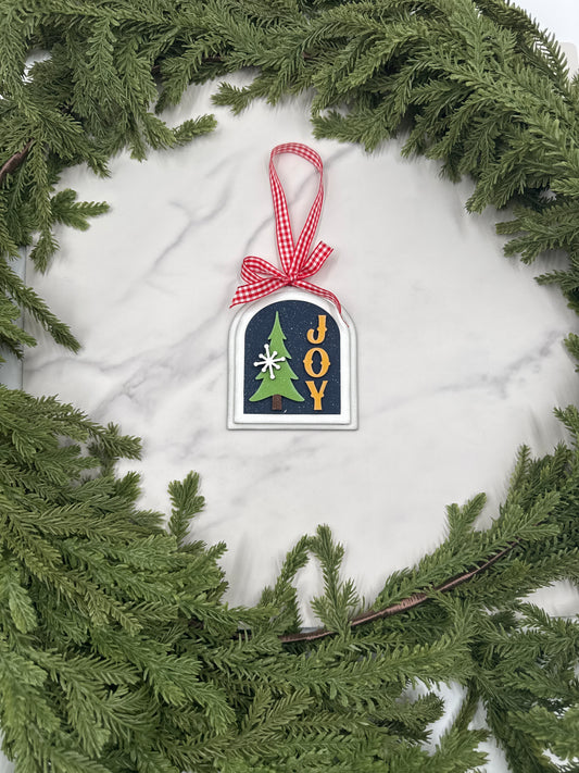 Joy Christmas Ornament – Handmade Wood Ornament, Holiday Tree Décor, Rustic Farmhouse Christmas Decoration
