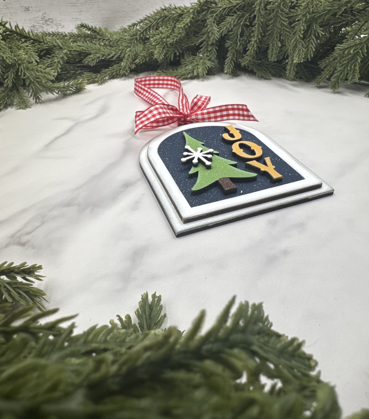 Joy Christmas Ornament – Handmade Wood Ornament, Holiday Tree Décor, Rustic Farmhouse Christmas Decoration