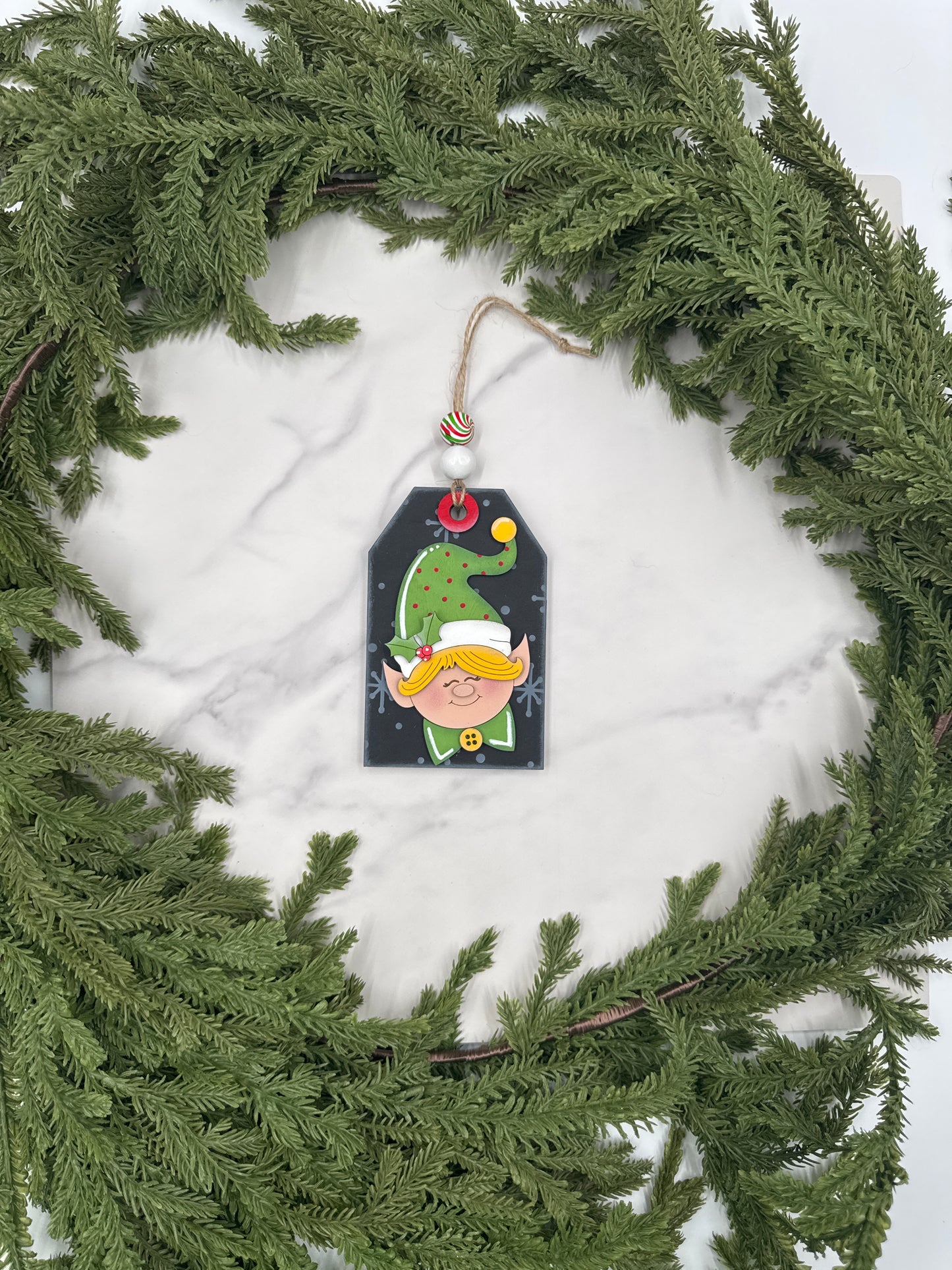 Elf Ornament with Gift Card Holder – Handmade Wood Christmas Ornament, Holiday Gift Card Holder, Cute Christmas Décor