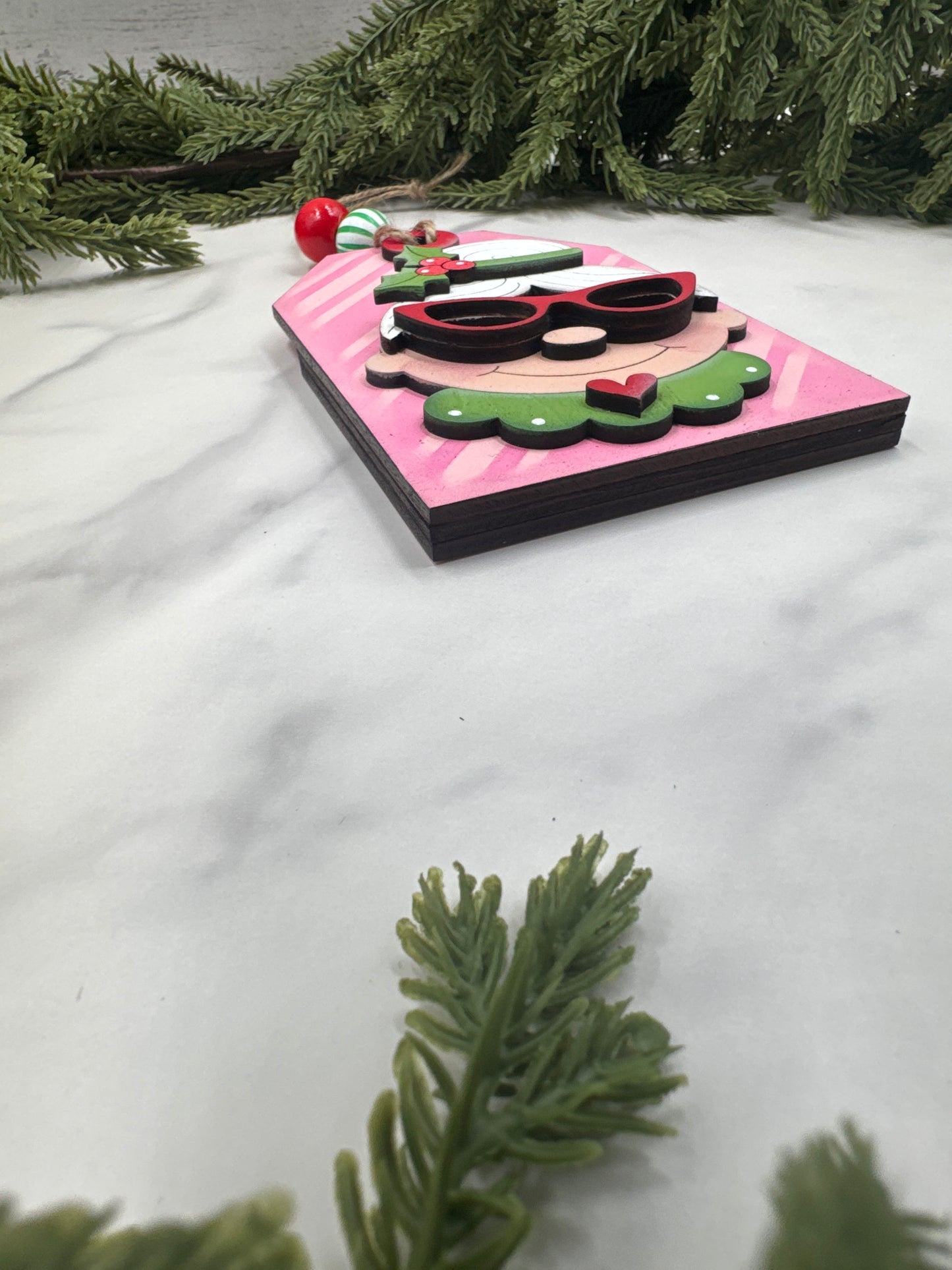 Mrs. Claus Ornament with Gift Card Holder – Handmade Wood Christmas Ornament, Holiday Gift Card Holder, Cute Christmas Décor