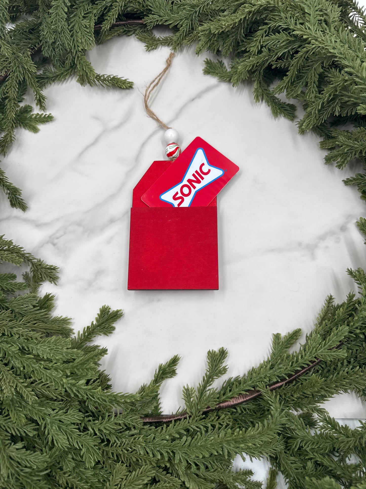 Reindeer Ornament with Gift Card Holder – Handmade Wood Christmas Ornament, Holiday Gift Card Holder, Rustic Décor