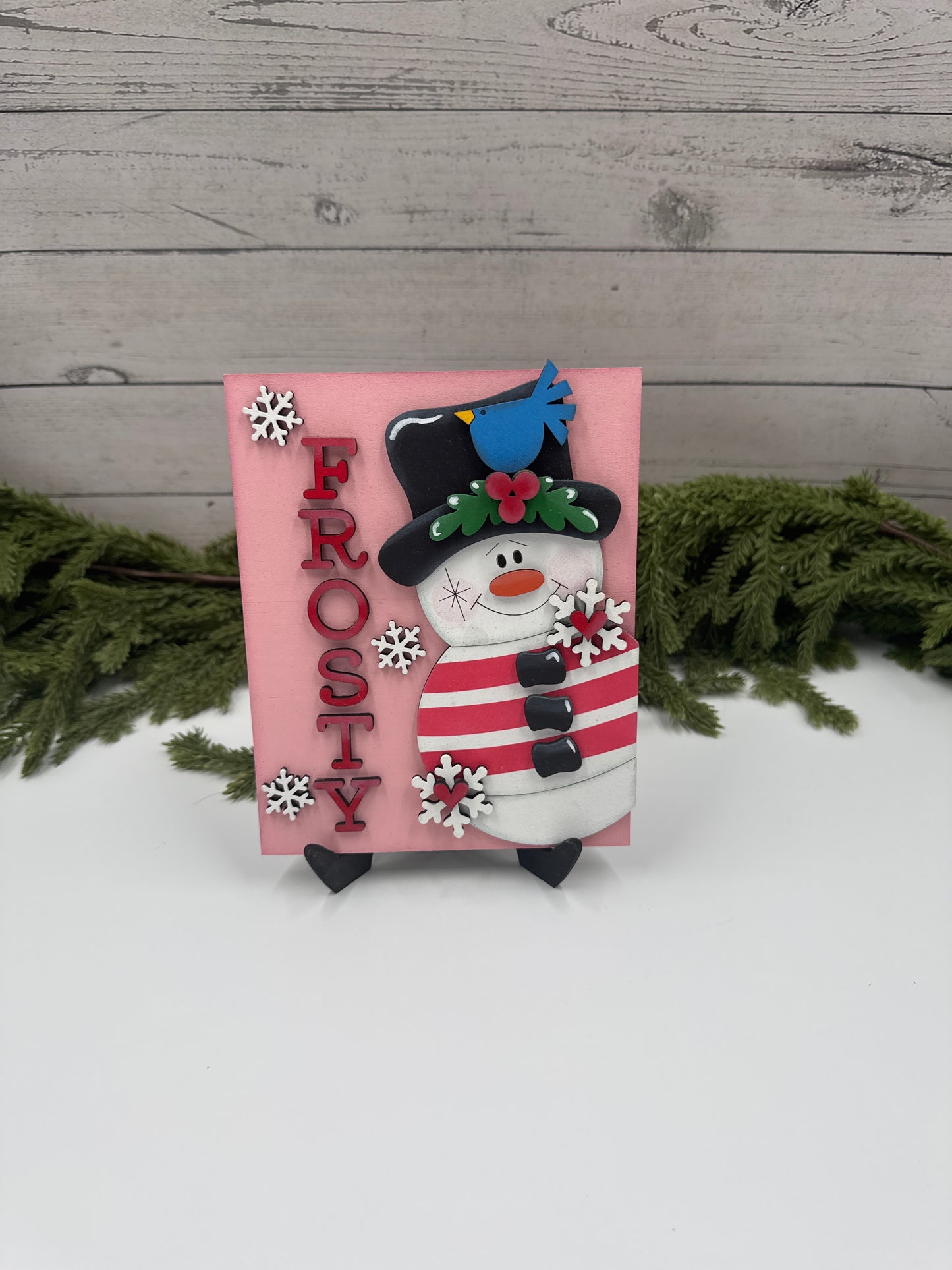 Frosty Snowman Interchangeable Insert – 5” x 6.5” Handcrafted Wooden Winter Sign