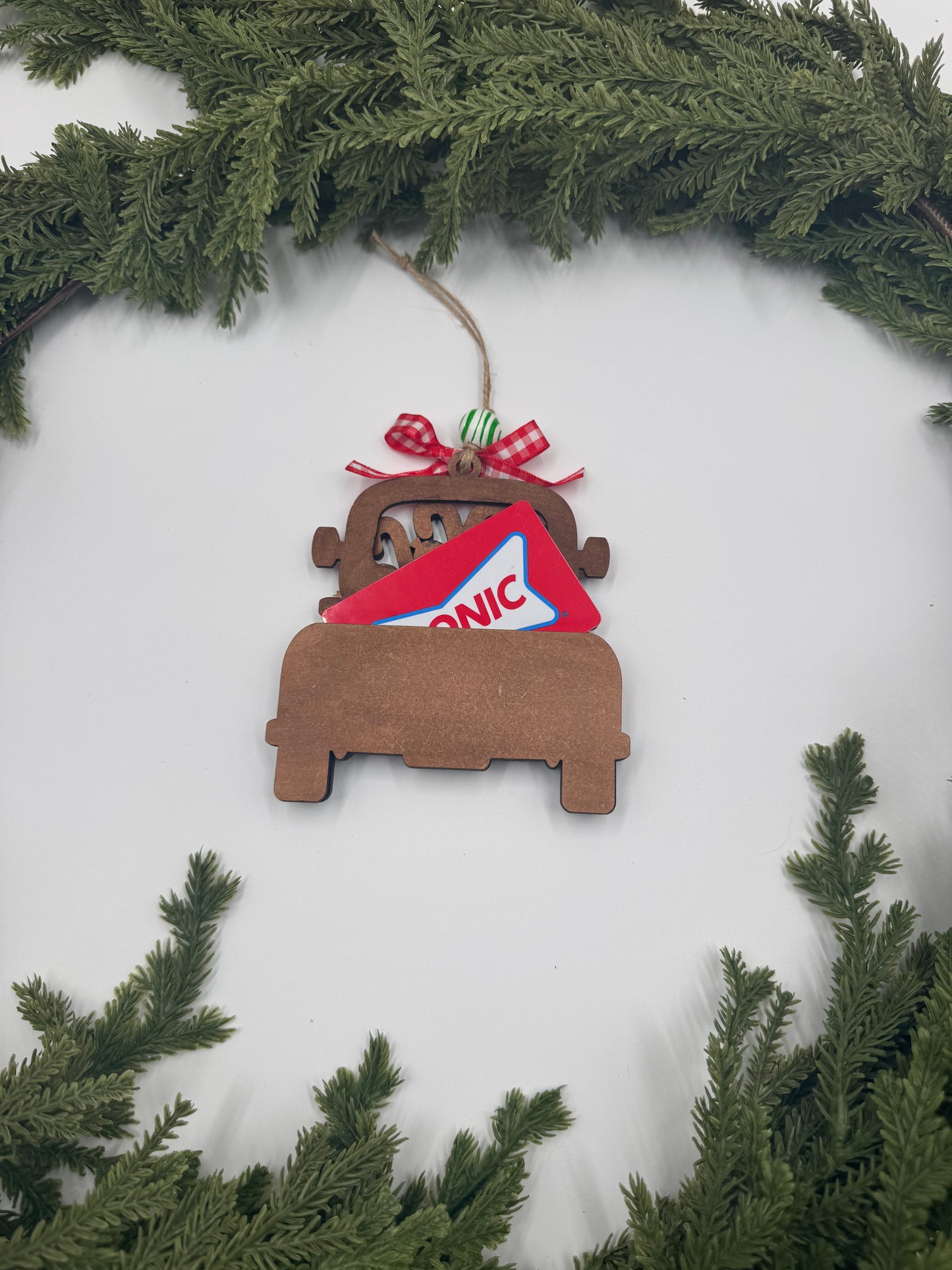 π Candy Cane Santa Ornament β Handmade Wood Christmas Ornament or Gift Card Holder