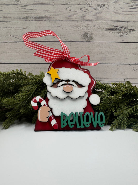 'Believe' – Handmade Wood Christmas Ornament