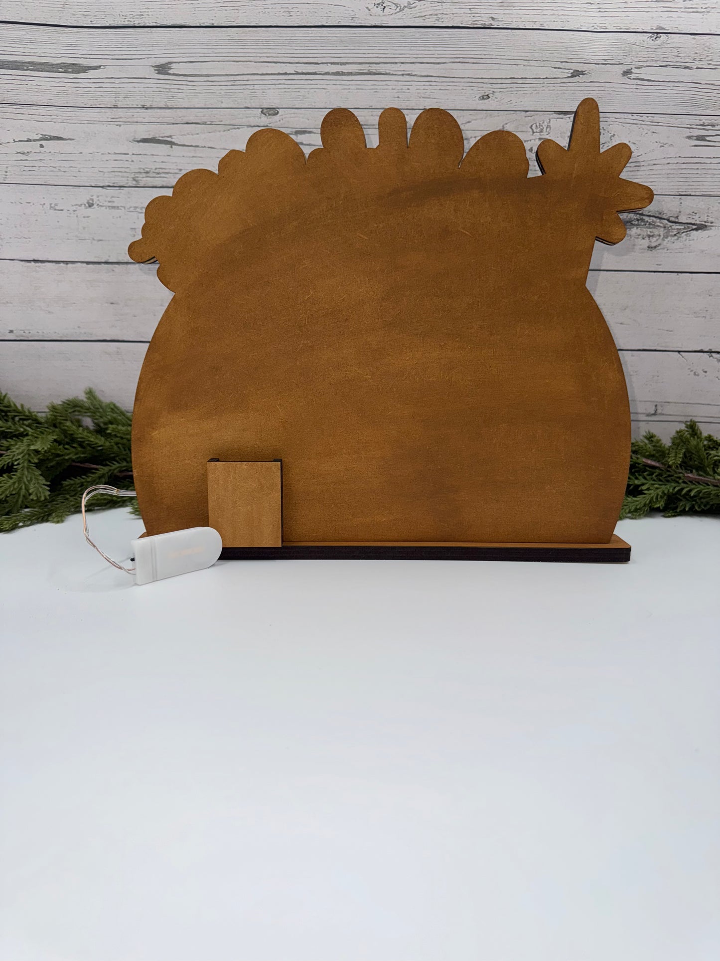 Layered Nativity Scene Shelf Sitter (with LED Lights)