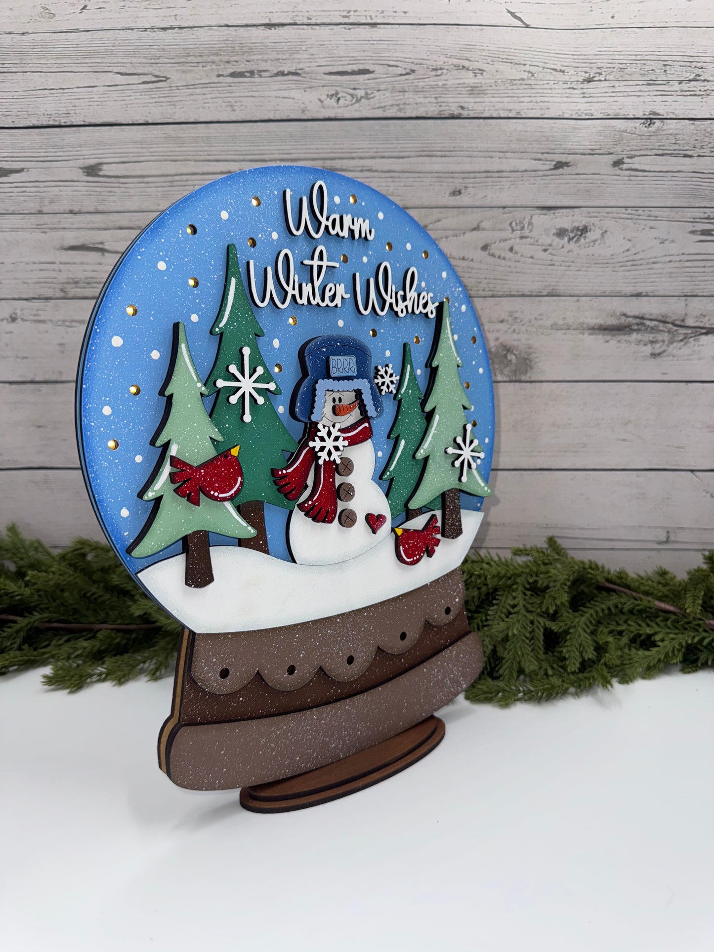 ❄️ Product Listing: Warm Winter Wishes Lighted Snow Globe Shelf Sitter