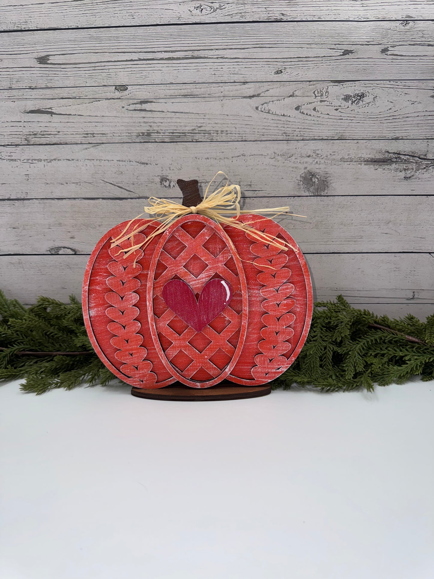 🍁 Harvest Heart Pumpkin Shelf Sitters – Handcrafted Wooden Fall Décor in Three Sizes