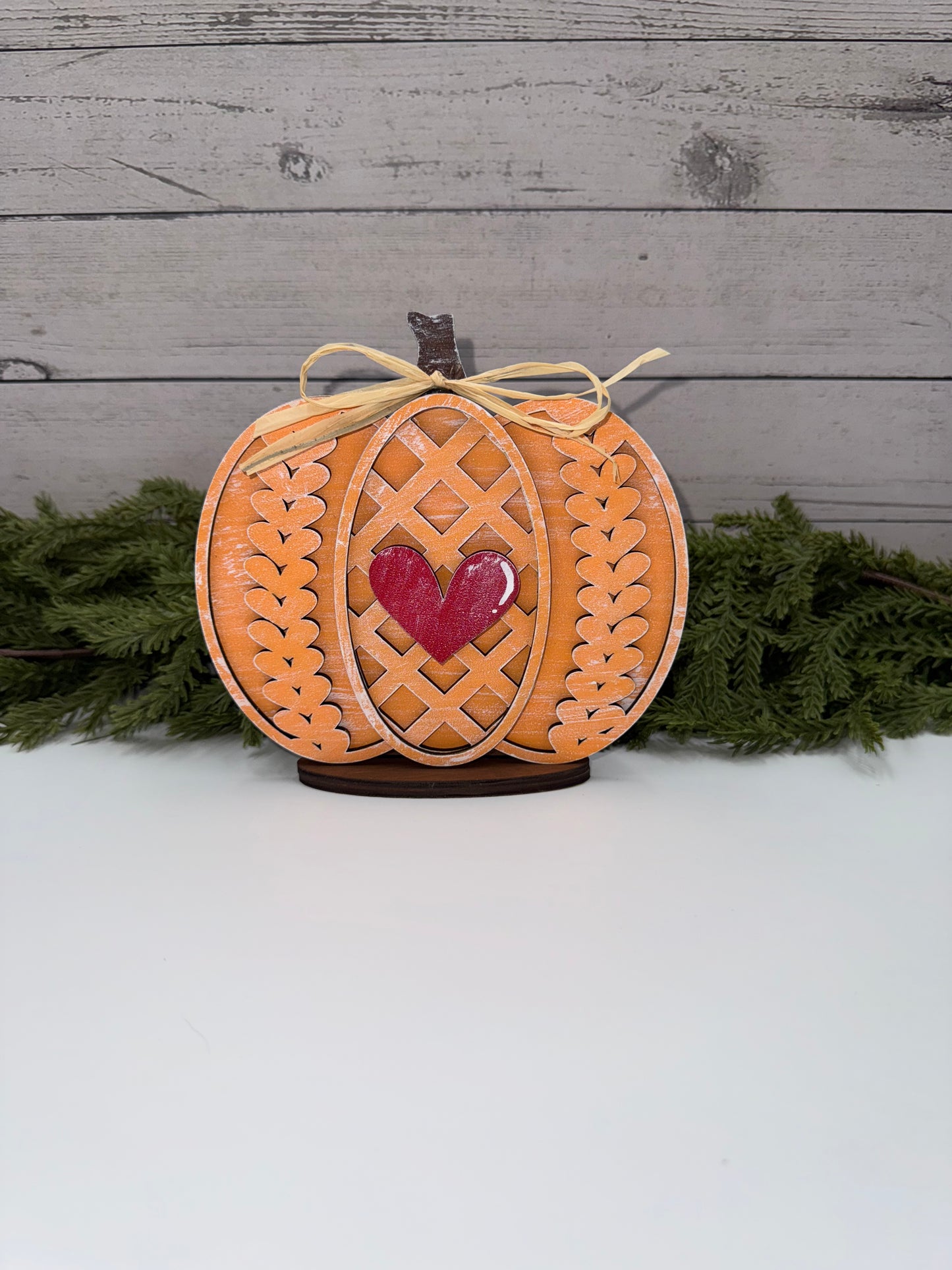 🍁 Harvest Heart Pumpkin Shelf Sitters – Handcrafted Wooden Fall Décor in Three Sizes