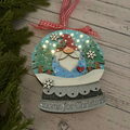 Gnome for Christmas Light-Up Ornament – Handcrafted Wooden Christmas Decor | LED Holiday Ornament | Thistle & Mill