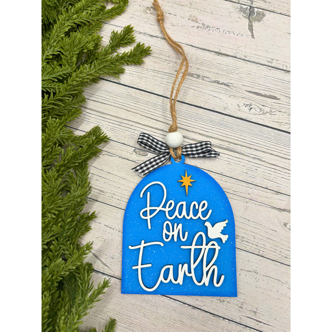 🌟 Peace on Earth Christmas Ornament – Handcrafted Holiday Decor by Thistle & Mill 🌟