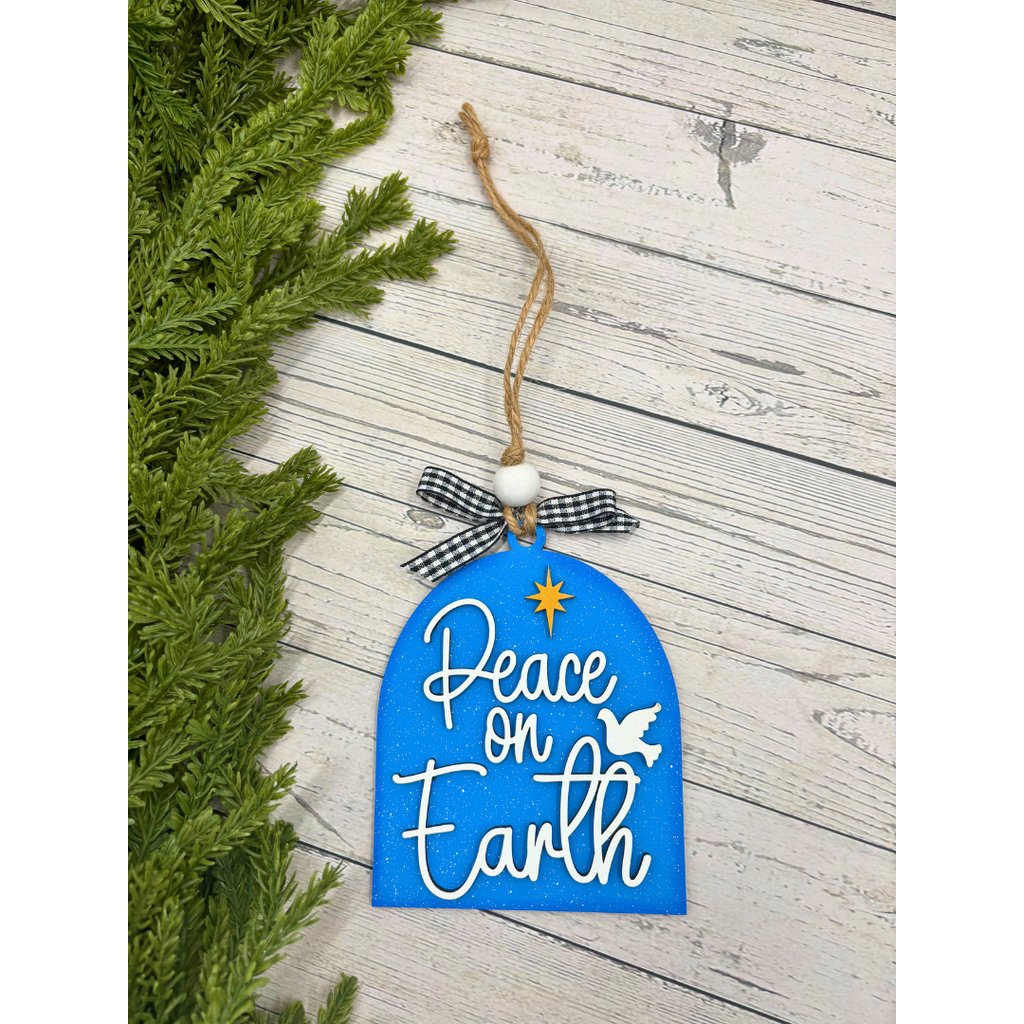 🌟 Peace on Earth Christmas Ornament – Handcrafted Holiday Decor by Thistle & Mill 🌟