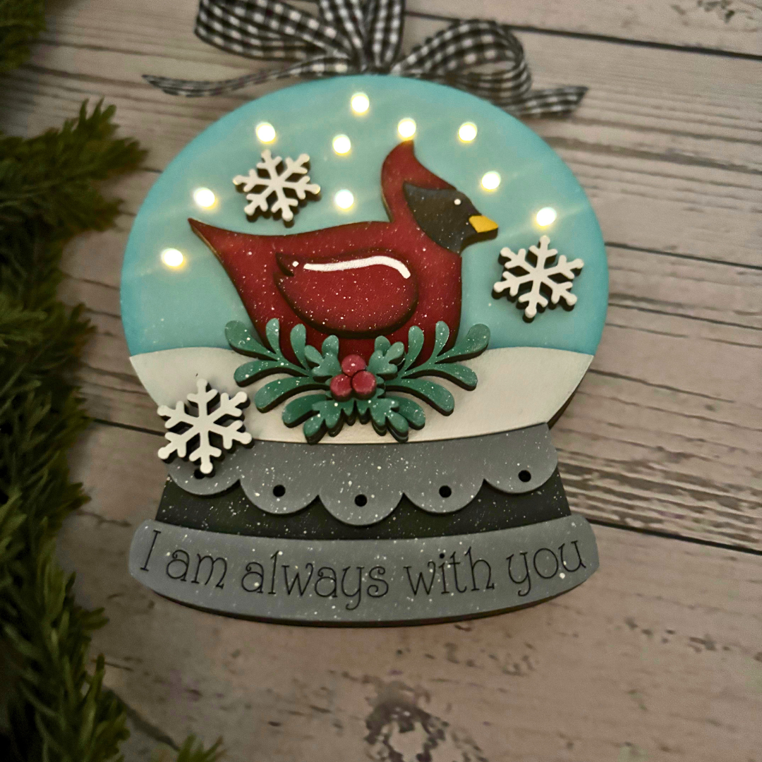 ✨ Light Up Cardinal Memorial Ornament – “I Am Always With You” | Handmade Christmas Keepsake by Thistle & Mill ✨