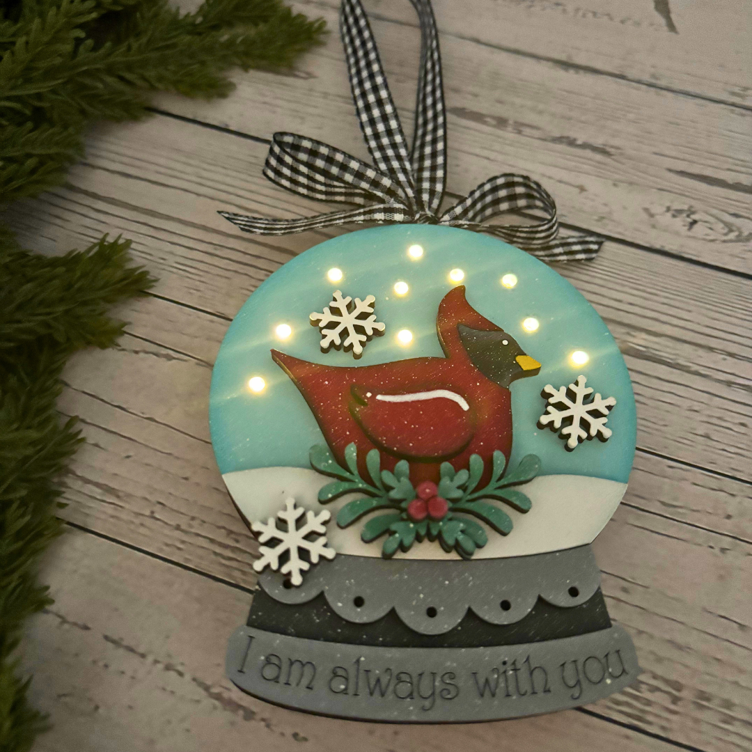 ✨ Light Up Cardinal Memorial Ornament – “I Am Always With You” | Handmade Christmas Keepsake by Thistle & Mill ✨