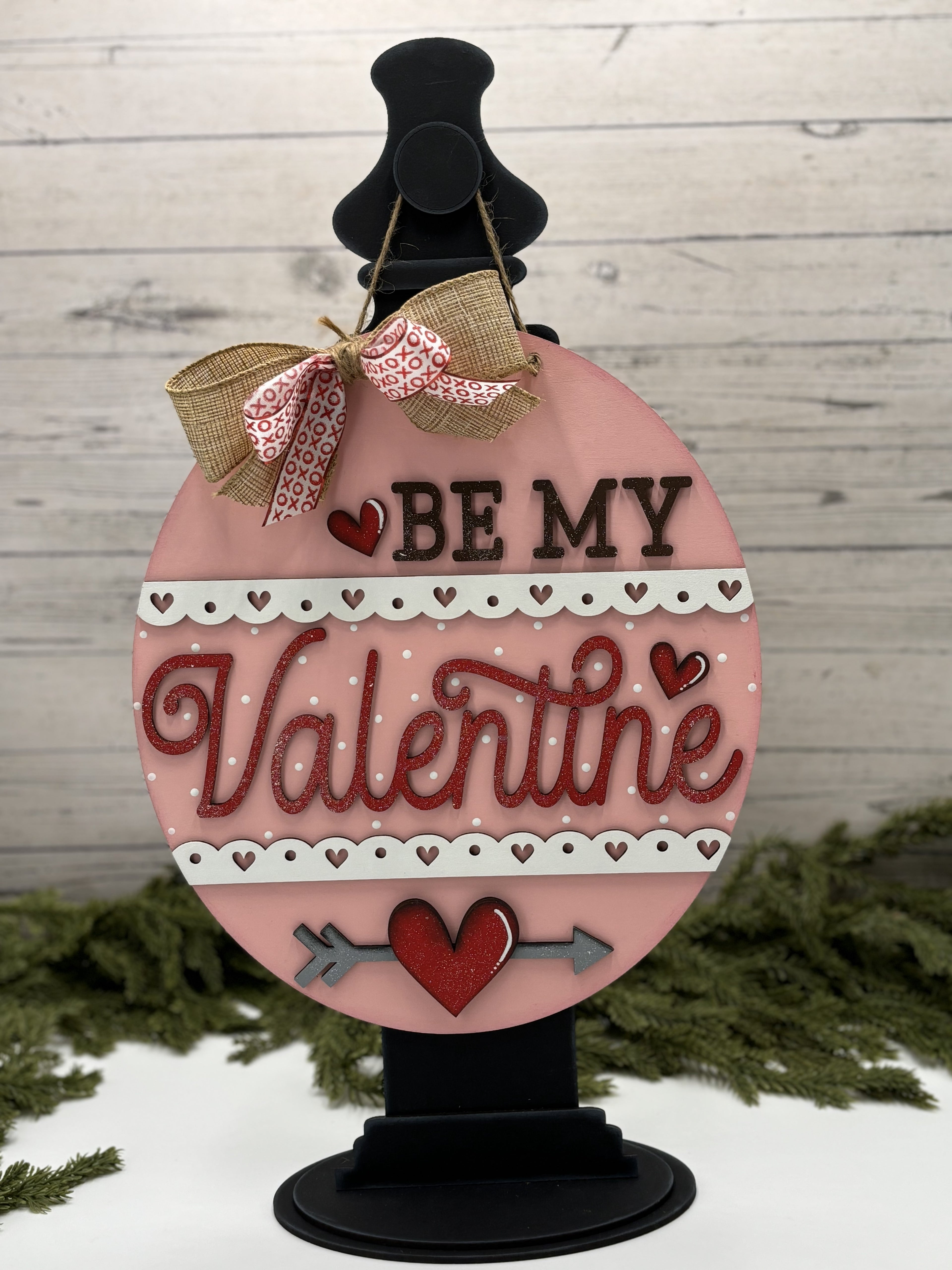 "Be My Valentine" Oval Door Hanger, Valentines Decor