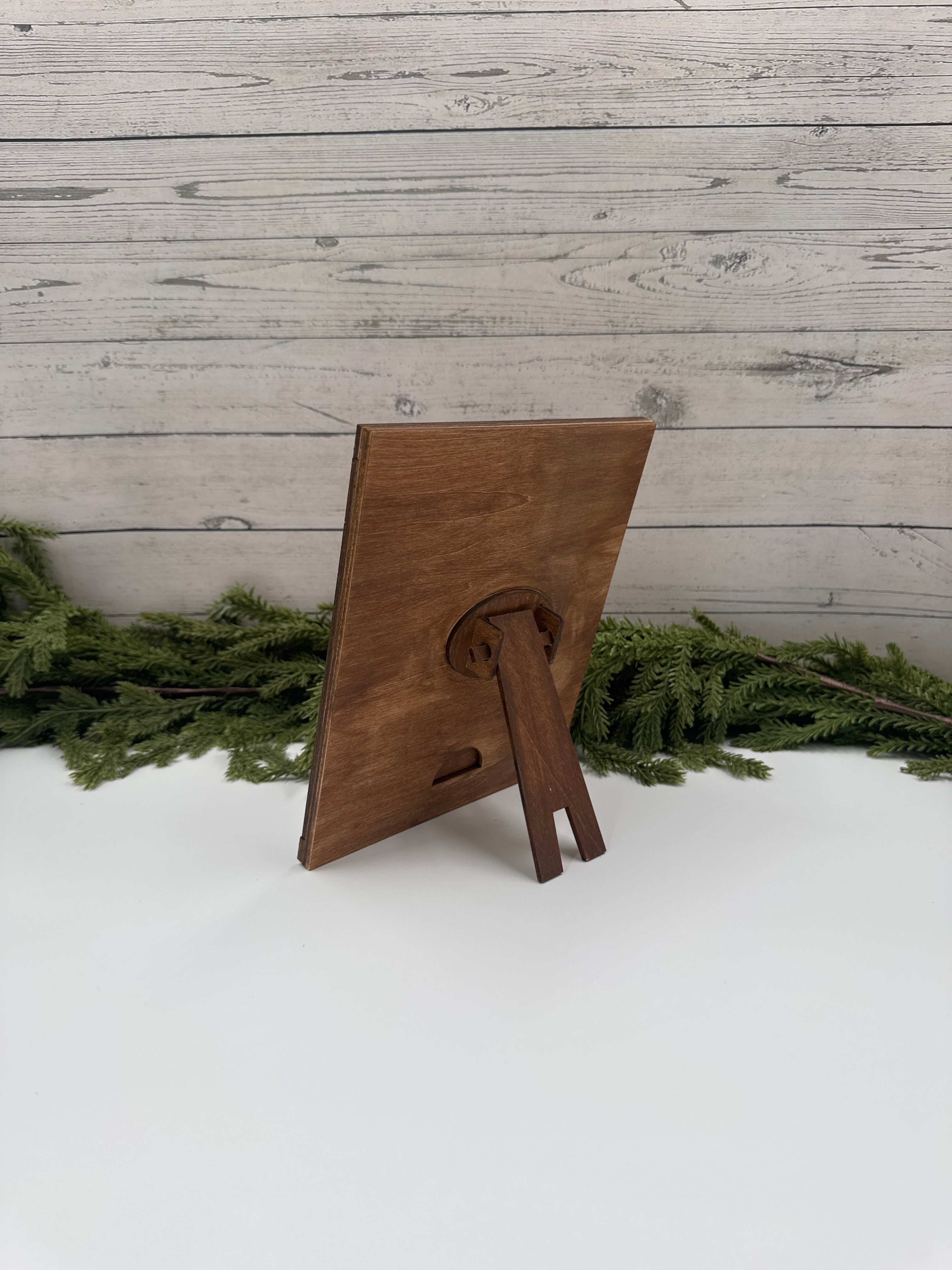 Wooden Interchangeable Sign Holder – Handcrafted Farmhouse Frame