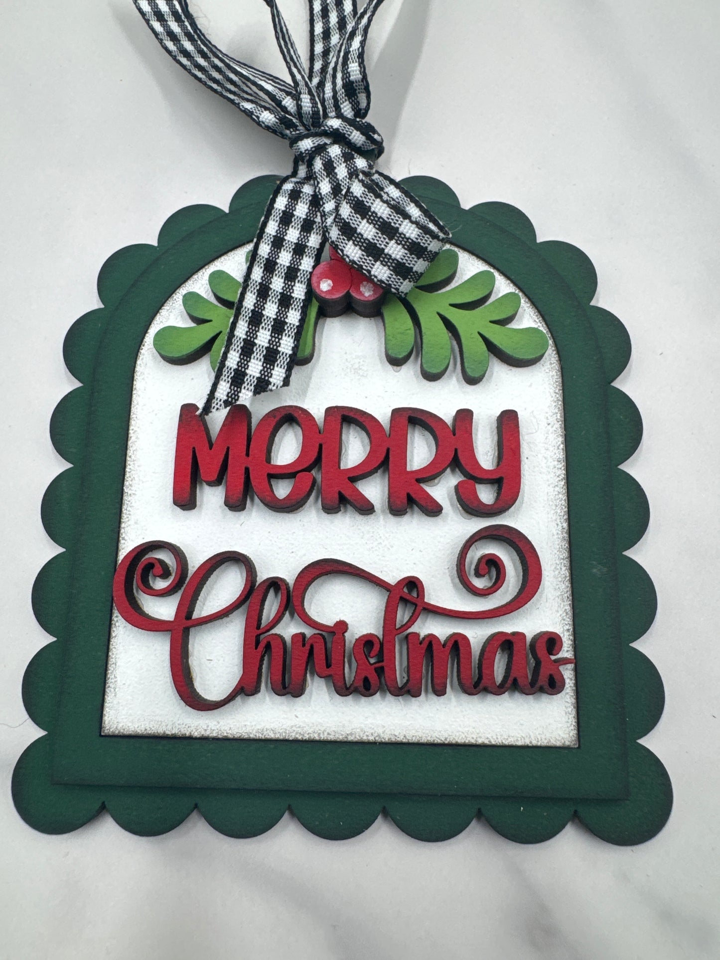 Merry Christmas Ornament – Handmade Wood Ornament, Holiday Tree Décor, Farmhouse Christmas Decoration