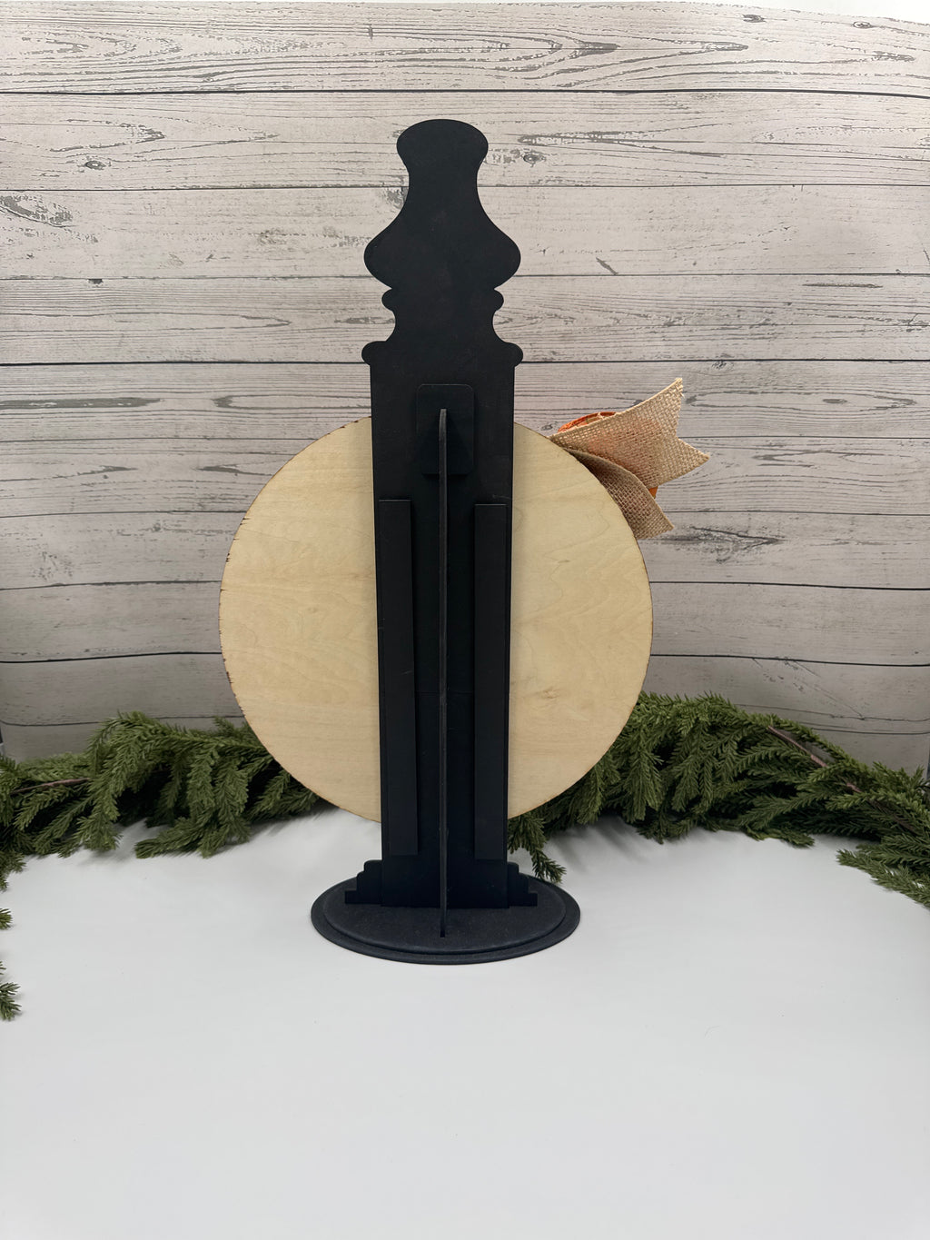Harvest Blessings 10.5" Door Hanger, Hanging Sign, Round Fall Pumpkin Sign, Display Stand Ready