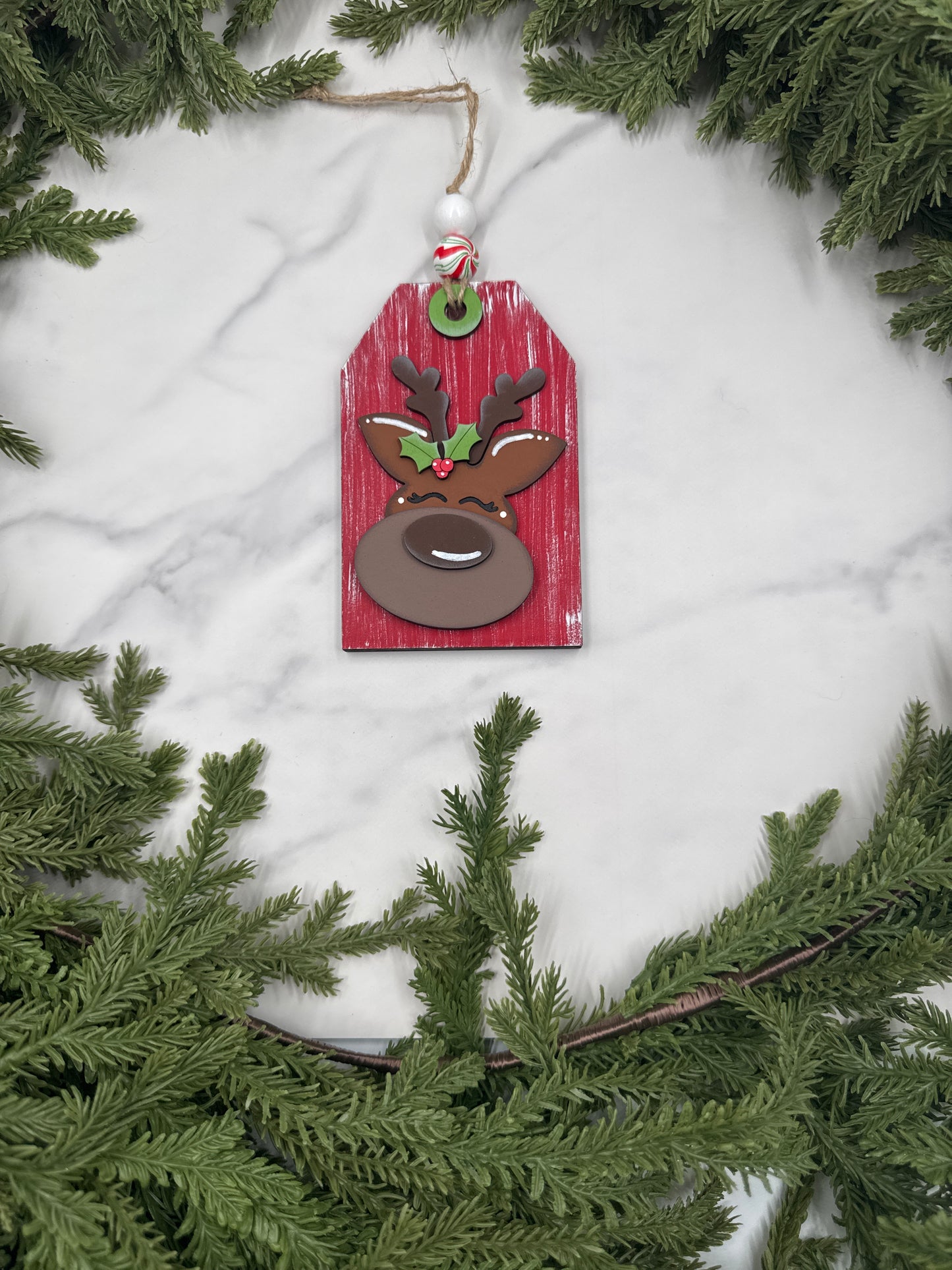 Reindeer Ornament with Gift Card Holder – Handmade Wood Christmas Ornament, Holiday Gift Card Holder, Rustic Décor