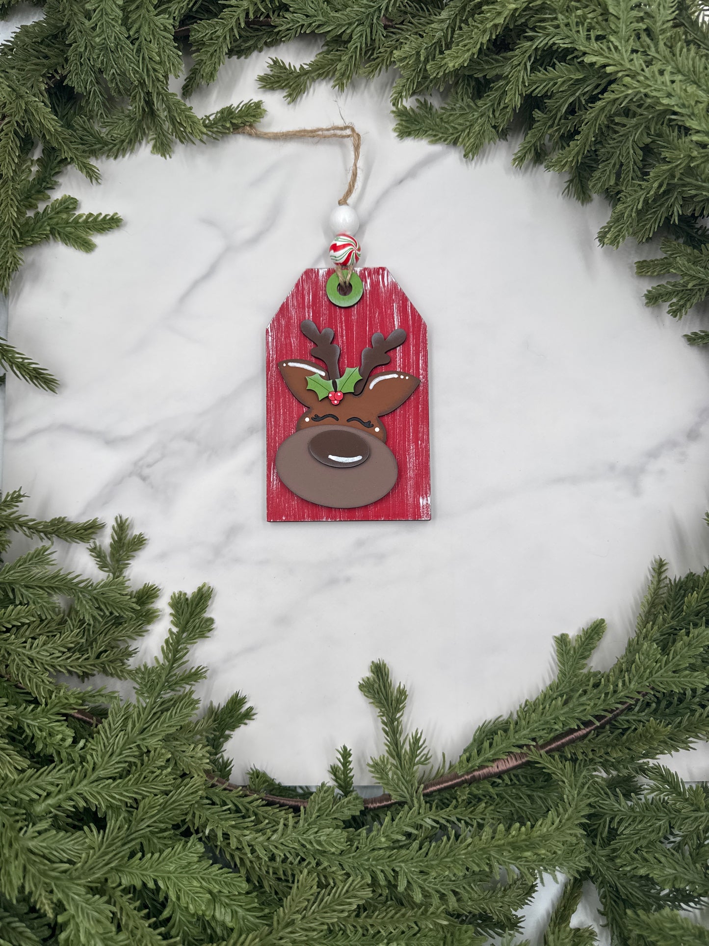 Reindeer Ornament with Gift Card Holder – Handmade Wood Christmas Ornament, Holiday Gift Card Holder, Rustic Décor