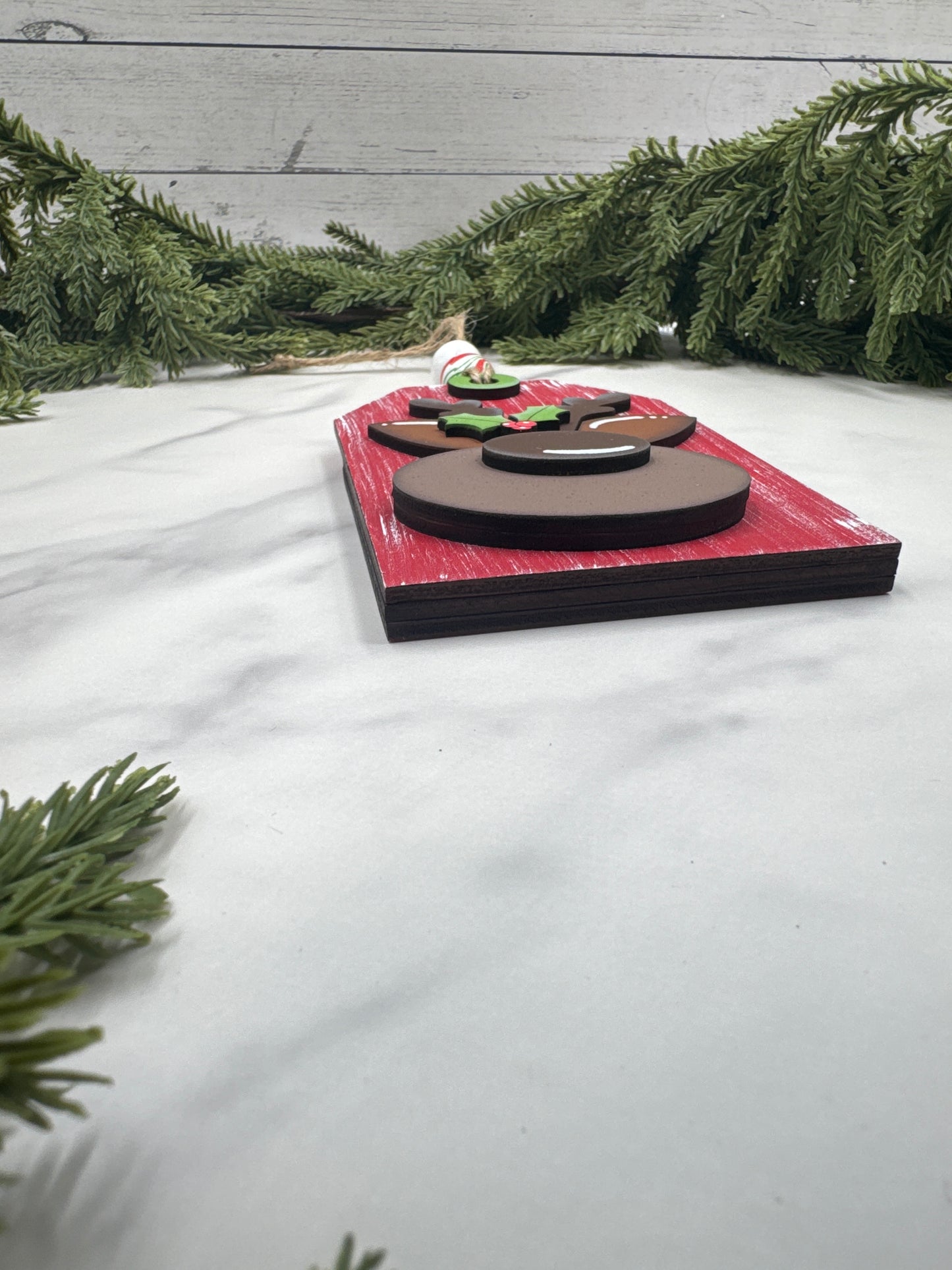 Reindeer Ornament with Gift Card Holder – Handmade Wood Christmas Ornament, Holiday Gift Card Holder, Rustic Décor