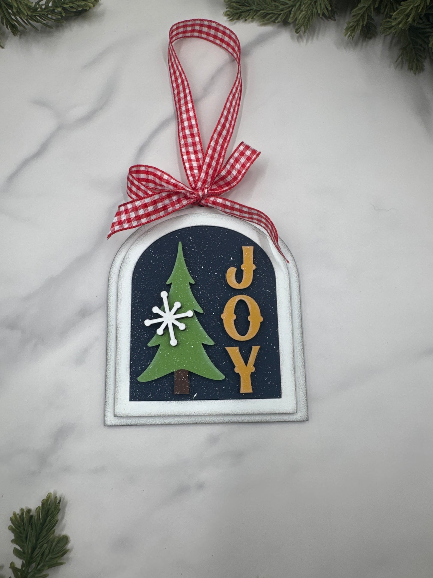 Joy Christmas Ornament – Handmade Wood Ornament, Holiday Tree Décor, Rustic Farmhouse Christmas Decoration
