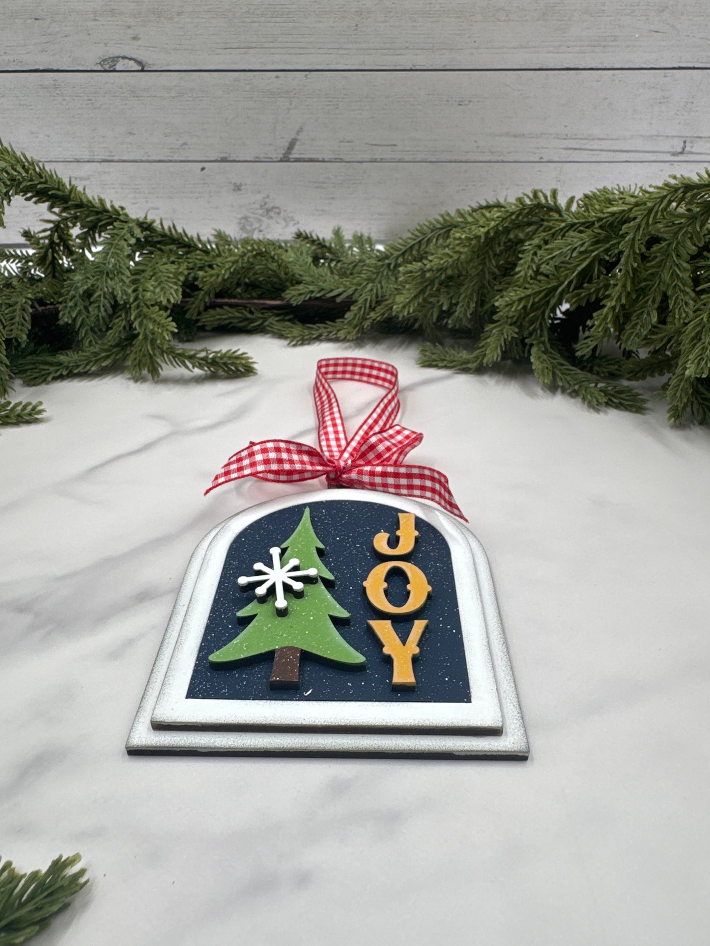 Joy Christmas Ornament – Handmade Wood Ornament, Holiday Tree Décor, Rustic Farmhouse Christmas Decoration