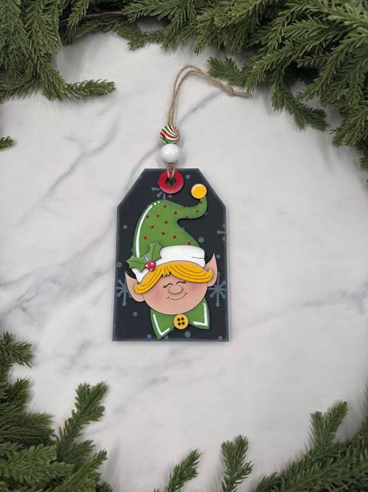 Elf Ornament with Gift Card Holder – Handmade Wood Christmas Ornament, Holiday Gift Card Holder, Cute Christmas Décor