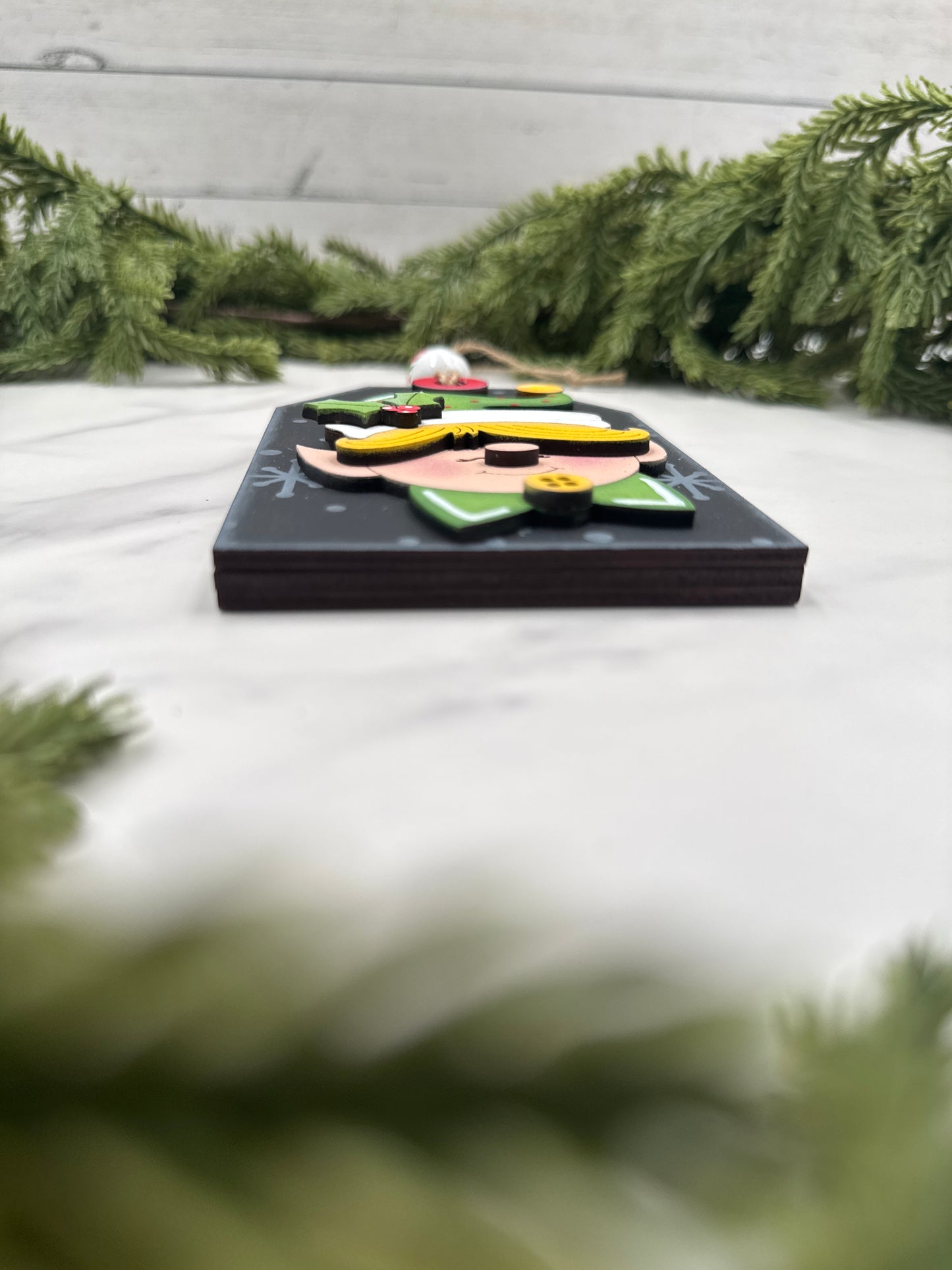 Elf Ornament with Gift Card Holder – Handmade Wood Christmas Ornament, Holiday Gift Card Holder, Cute Christmas Décor