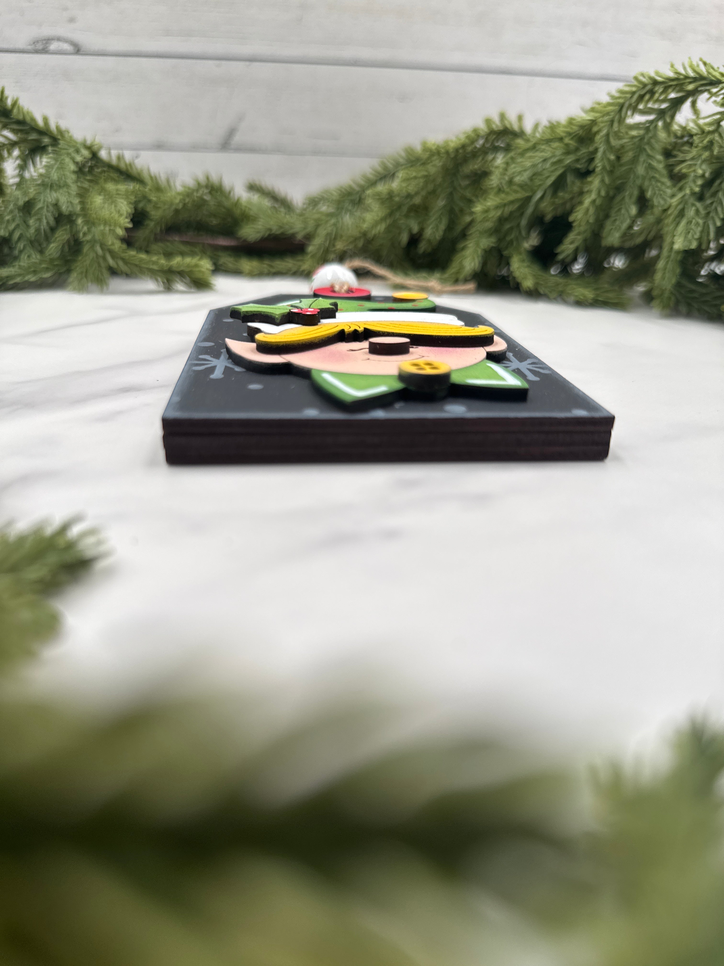 Elf Ornament with Gift Card Holder – Handmade Wood Christmas Ornament, Holiday Gift Card Holder, Cute Christmas Décor