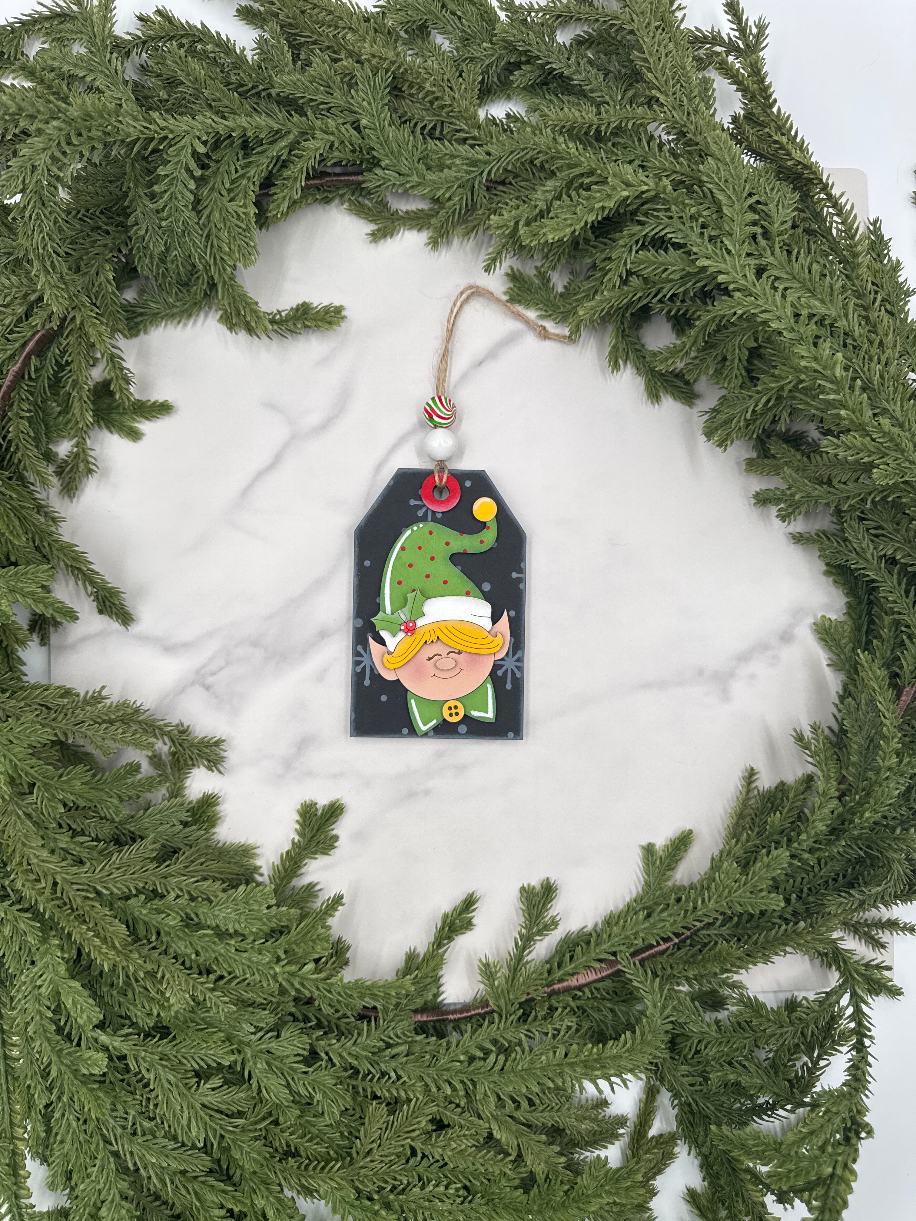 Elf Ornament with Gift Card Holder – Handmade Wood Christmas Ornament, Holiday Gift Card Holder, Cute Christmas Décor