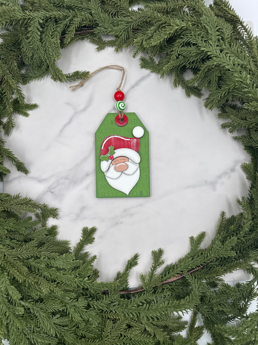 Santa Ornament with Gift Card Holder – Handmade Wood Christmas Ornament, Holiday Gift Card Holder, Festive Santa Décor