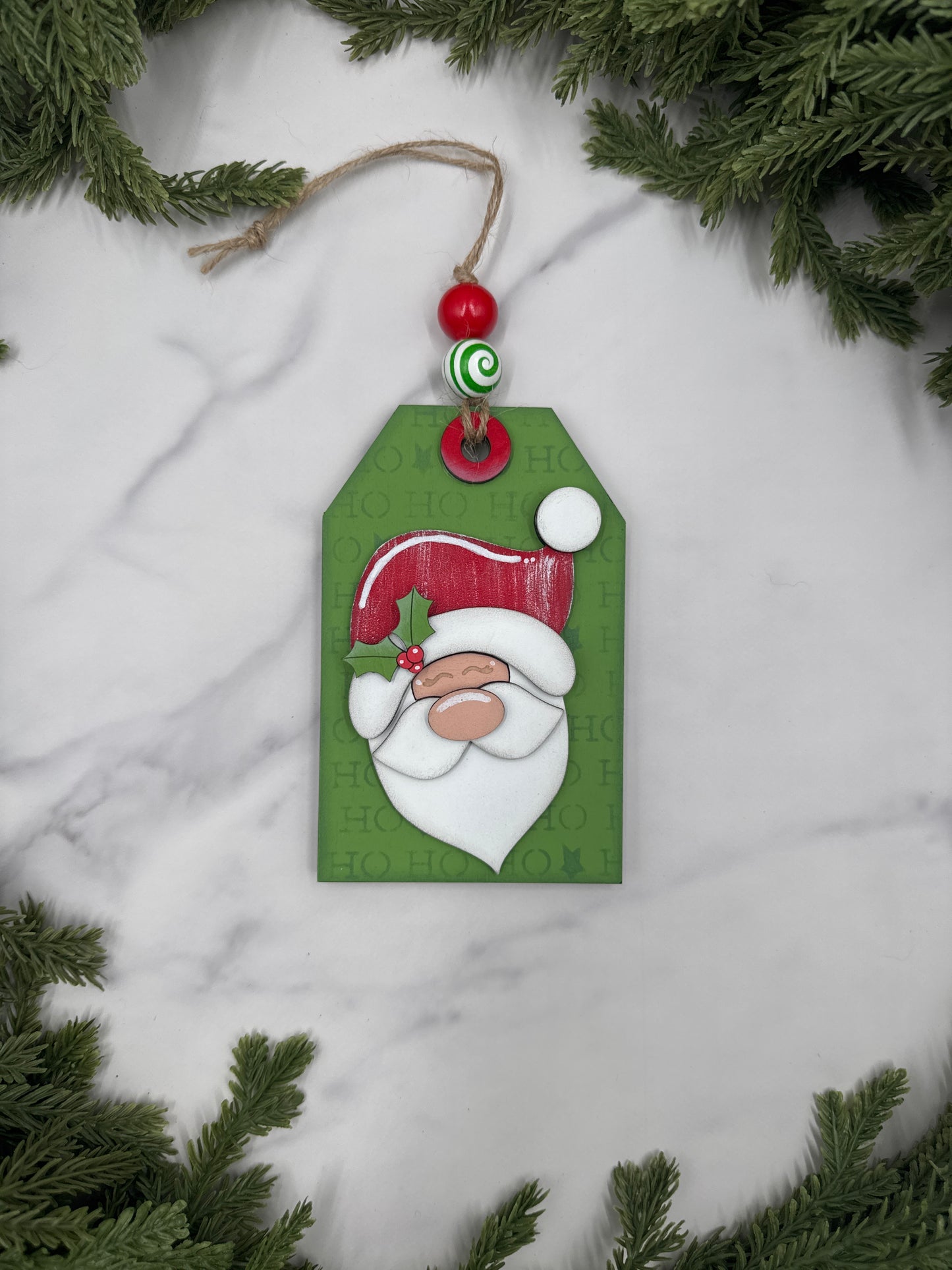 Santa Ornament with Gift Card Holder – Handmade Wood Christmas Ornament, Holiday Gift Card Holder, Festive Santa Décor