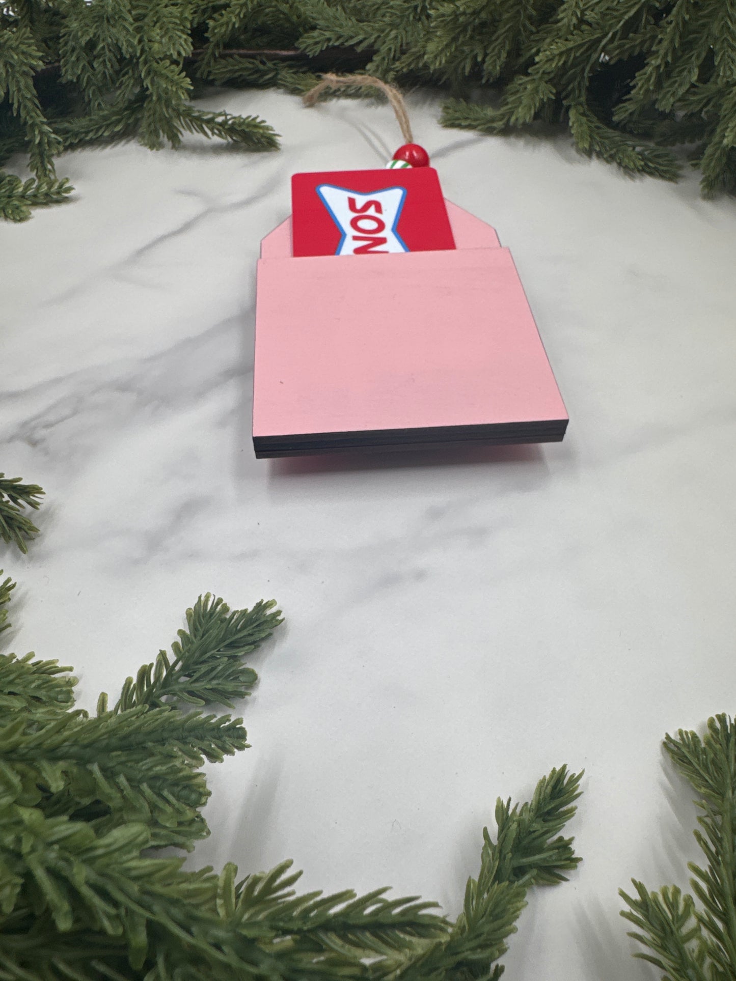 Mrs. Claus Ornament with Gift Card Holder – Handmade Wood Christmas Ornament, Holiday Gift Card Holder, Cute Christmas Décor