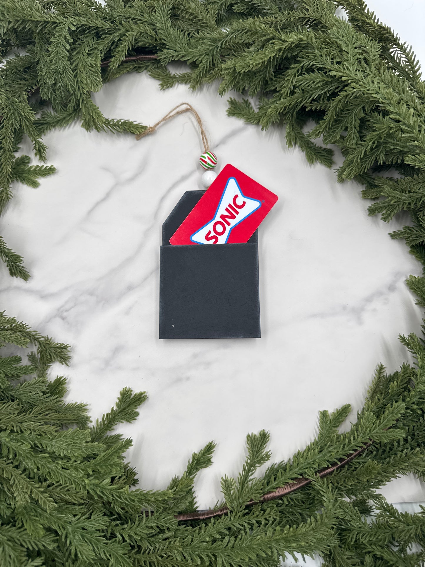 Elf Ornament with Gift Card Holder – Handmade Wood Christmas Ornament, Holiday Gift Card Holder, Cute Christmas Décor