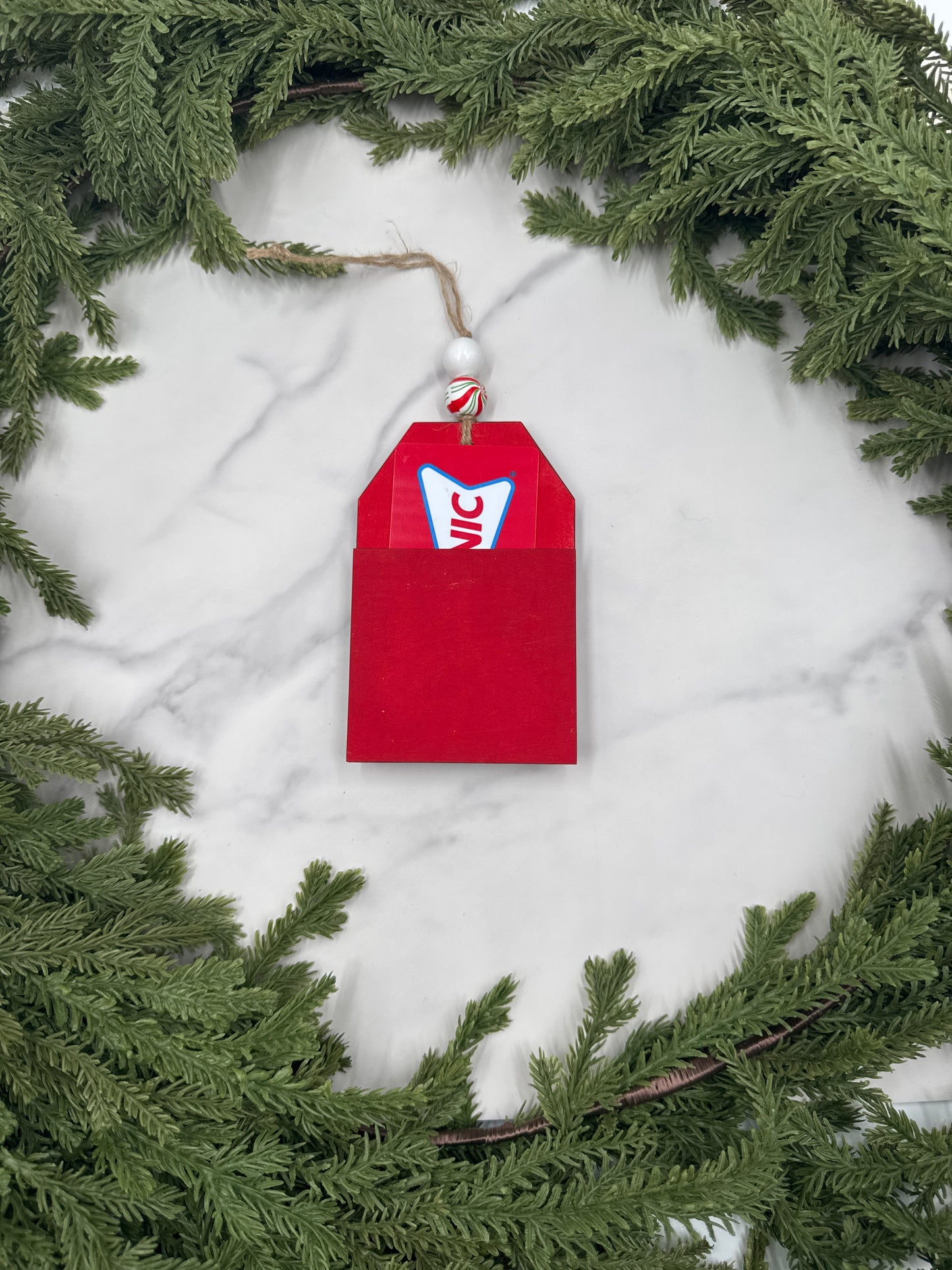 Reindeer Ornament with Gift Card Holder – Handmade Wood Christmas Ornament, Holiday Gift Card Holder, Rustic Décor