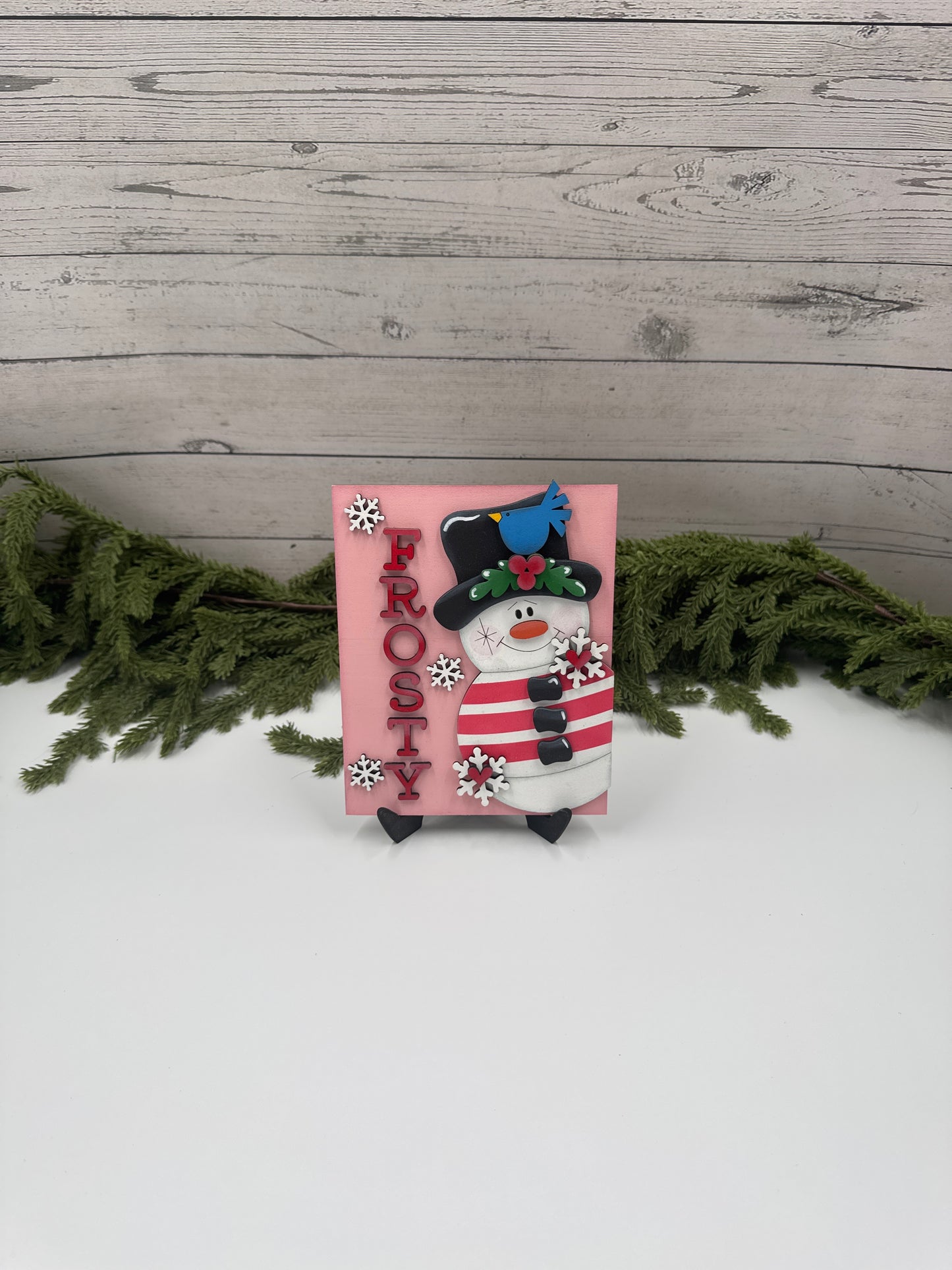 Frosty Snowman Interchangeable Insert – 5” x 6.5” Handcrafted Wooden Winter Sign