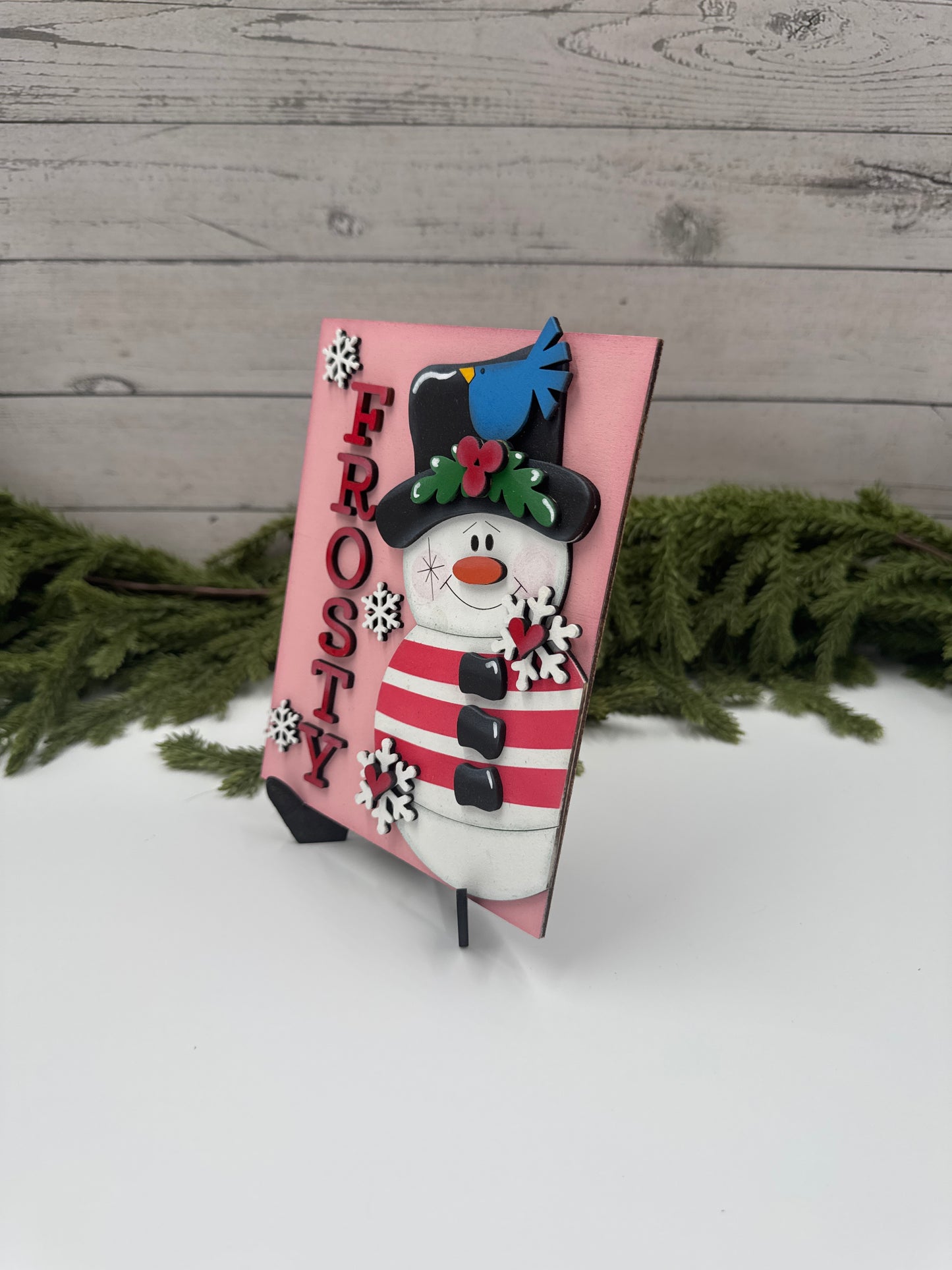 Frosty Snowman Interchangeable Insert – 5” x 6.5” Handcrafted Wooden Winter Sign
