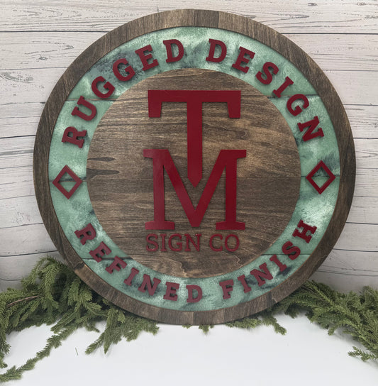 Custom Layered Wood & Acrylic Signs | Design Deposit for Personalized Business, Home, or Office Wall Sign | T&M Signs by Thistle & Mill
