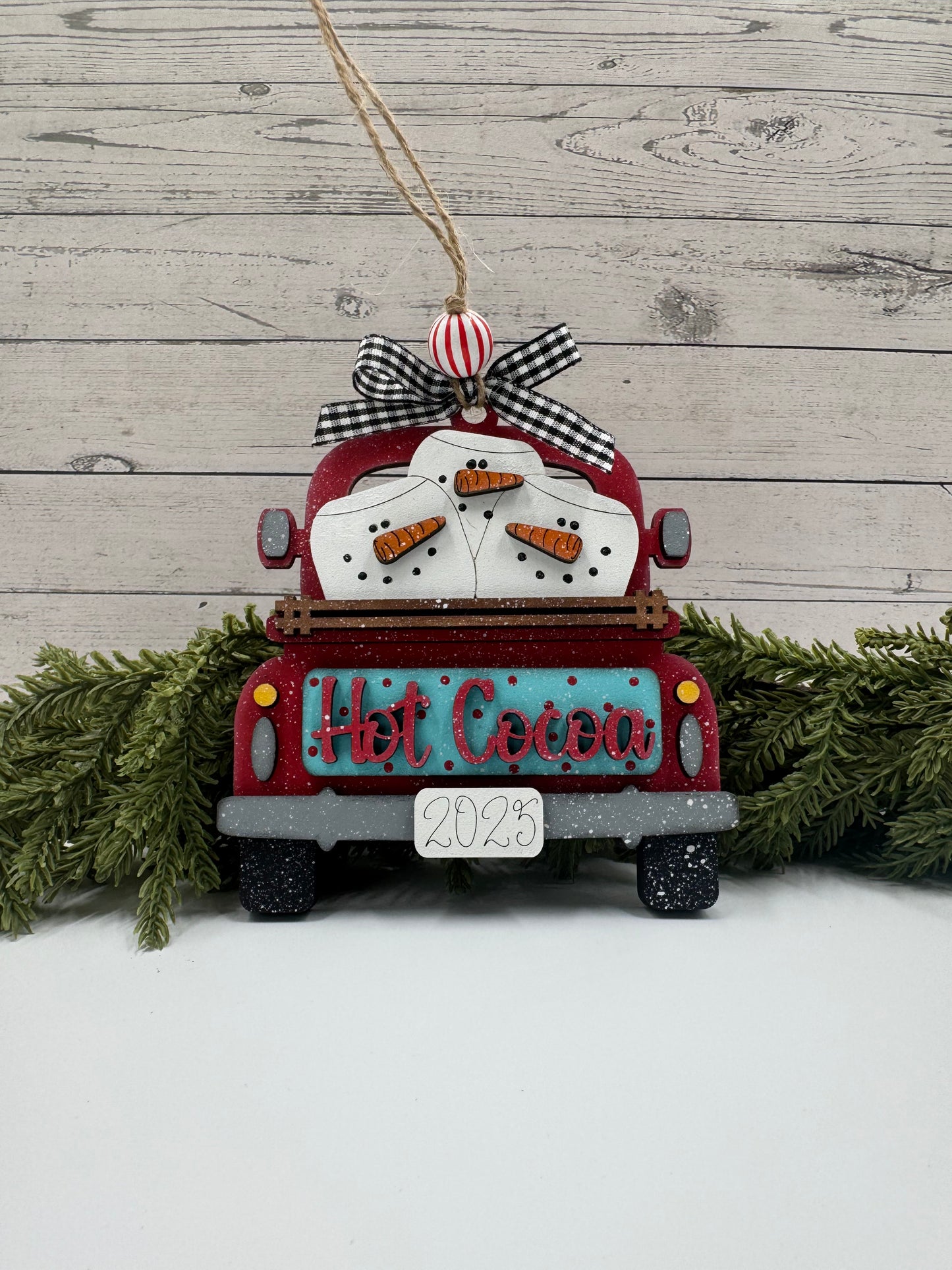 ☕ Hot Cocoa Ornament – Handmade Wood Christmas Ornament or Gift Card Holder