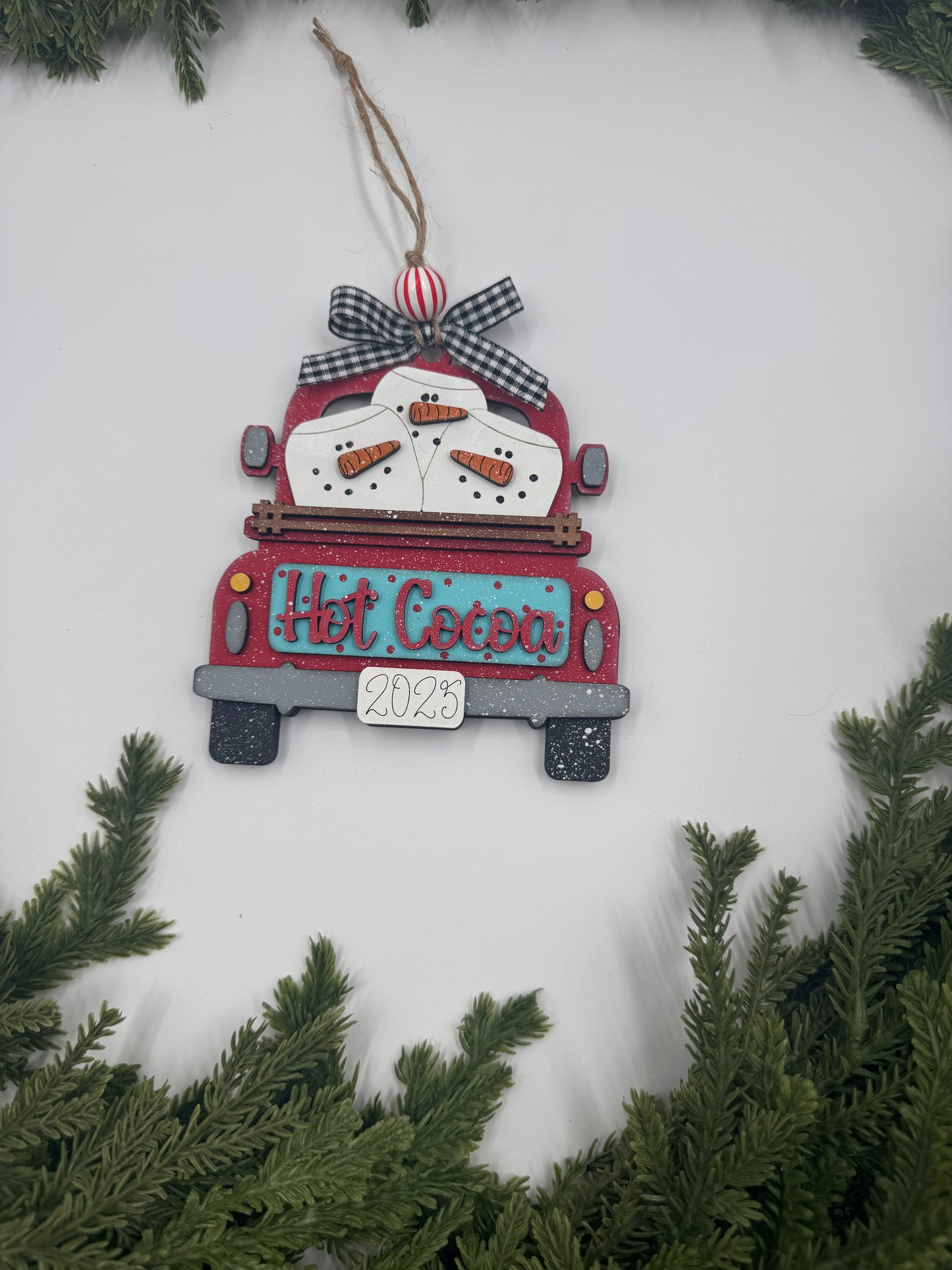 ☕ Hot Cocoa Ornament – Handmade Wood Christmas Ornament or Gift Card Holder