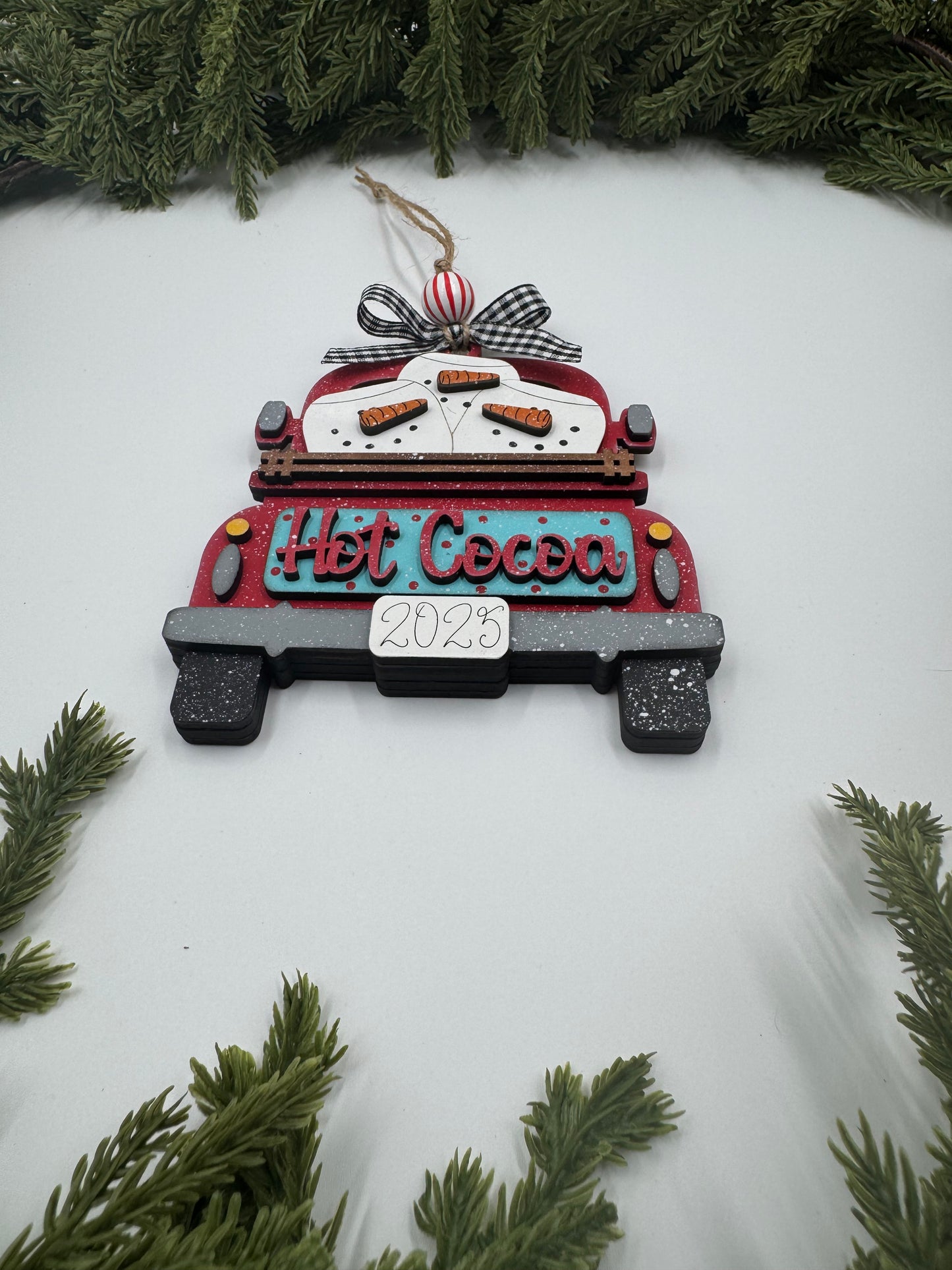 ☕ Hot Cocoa Ornament – Handmade Wood Christmas Ornament or Gift Card Holder